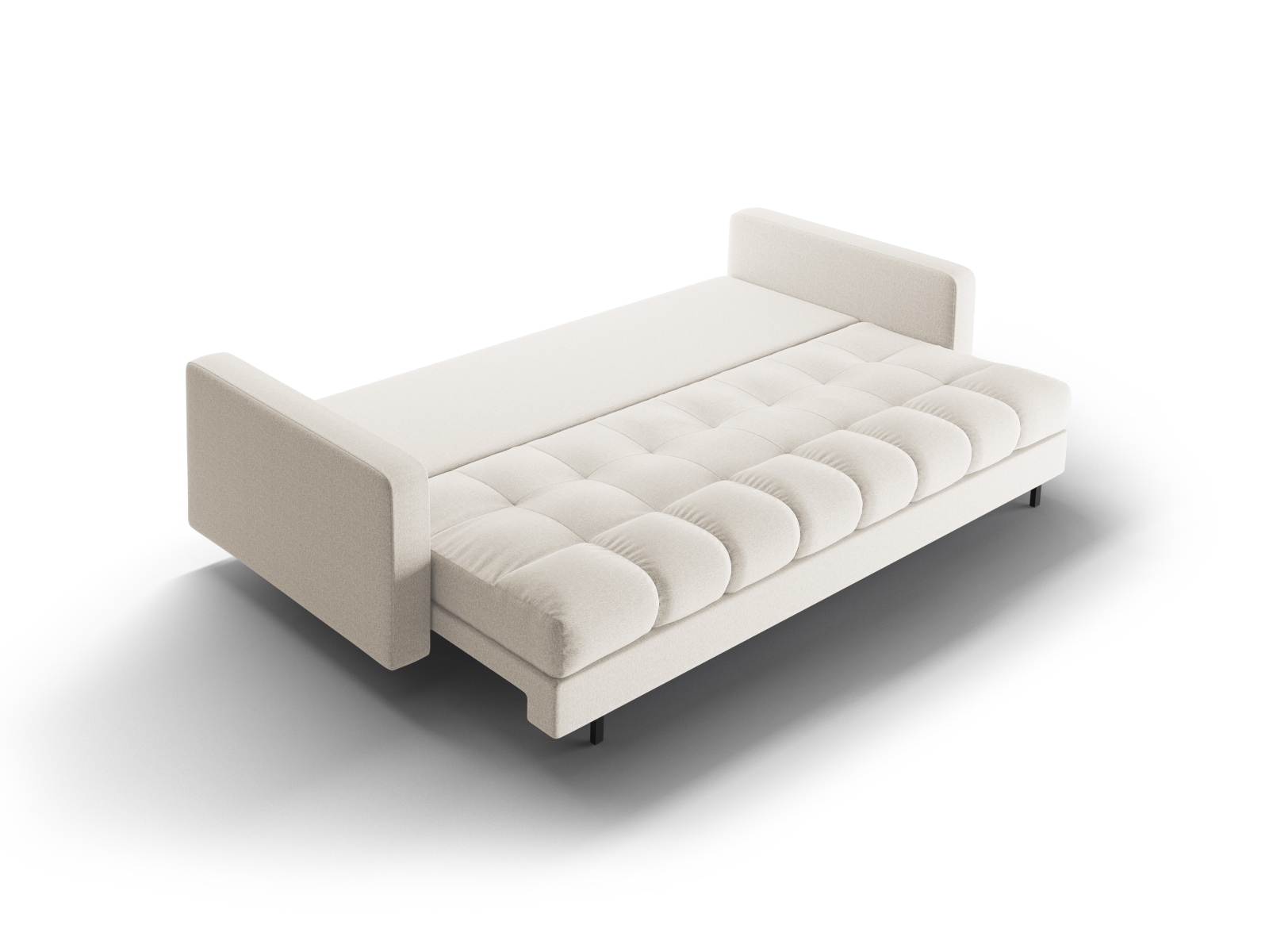 Cosmopolitan Design Schlafsofa Bali 3-Sitzer mit Bettkasten Strukturierter Stoff Neve Helles Beige