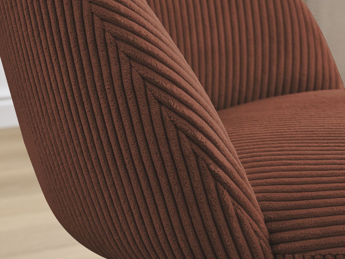 Bobochic Lalie Esszimmerstuhl mit Metallbeinen, schwarz Cordsamt Orange