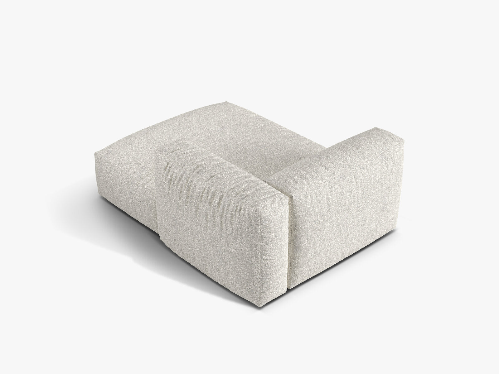 Micadoni Recamiere Martina 1-Sitzer Rechts Boucle Monet Grau Beige Melange