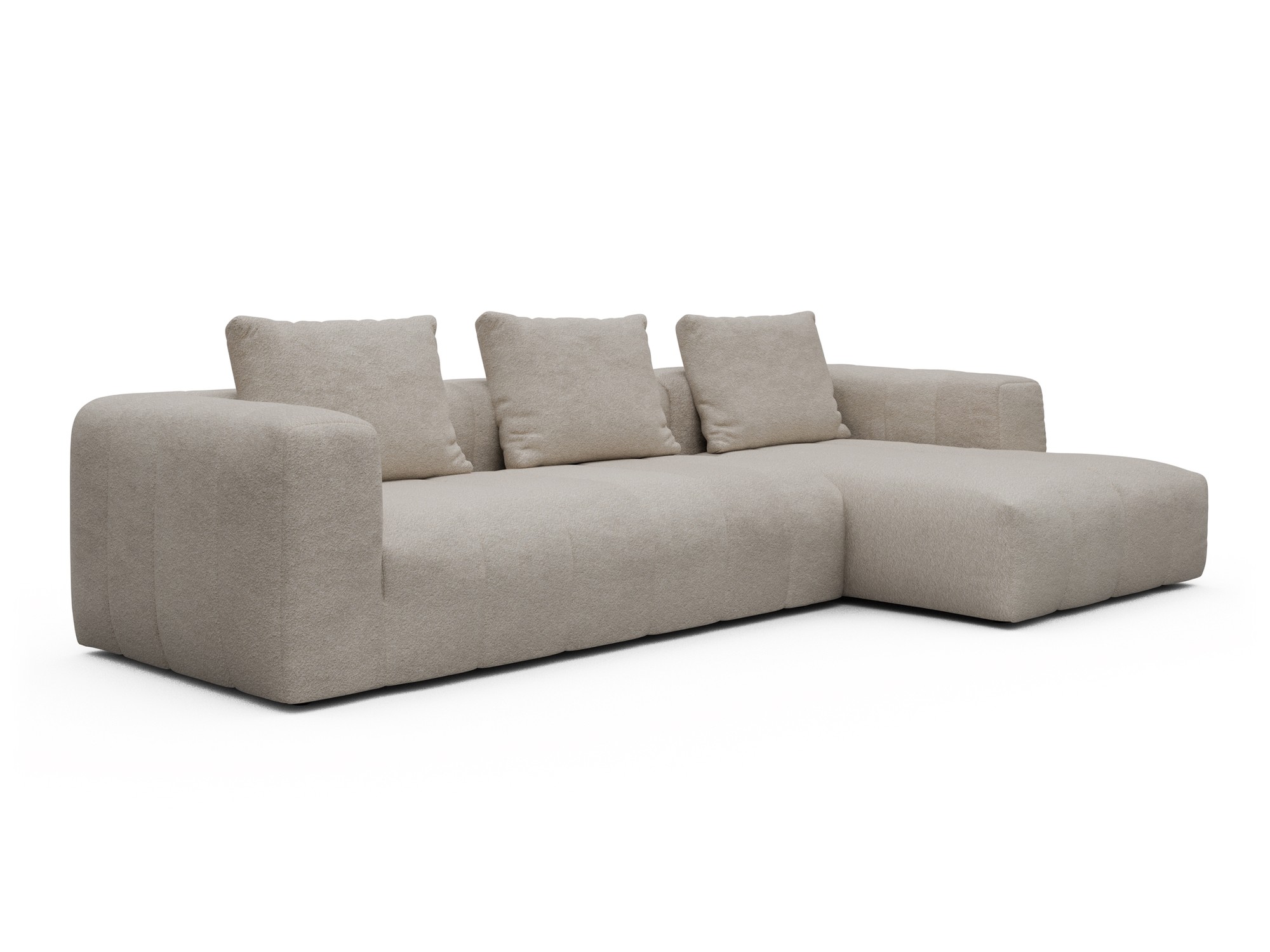 Hugo 2,5-Sitzer Armlehne links mit Chaiselongue Aivi-Lace-Beige moebelfaktor