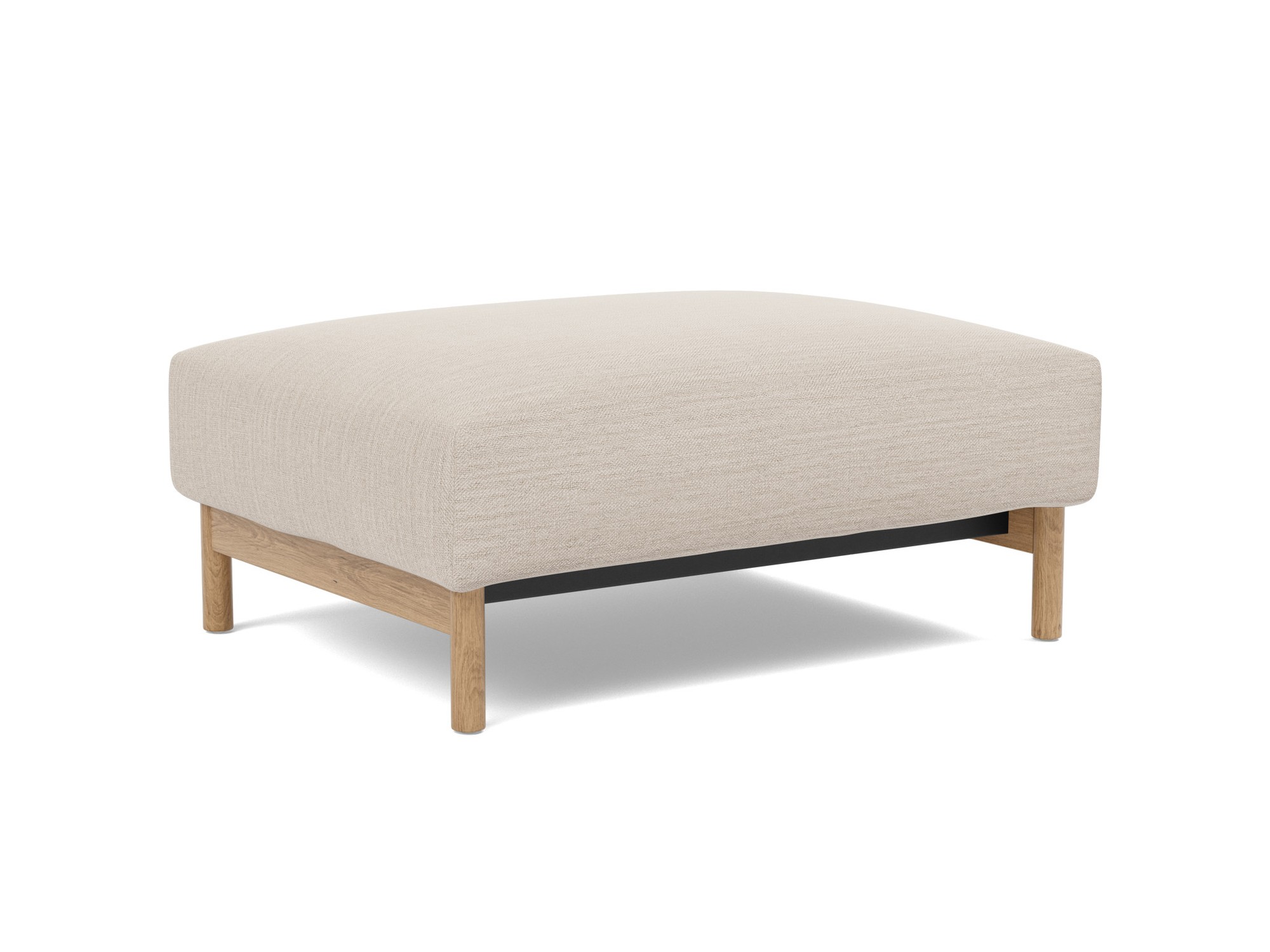 Hocker Malloy Webstoff Blida 612-Sand-Grey Beine Eiche