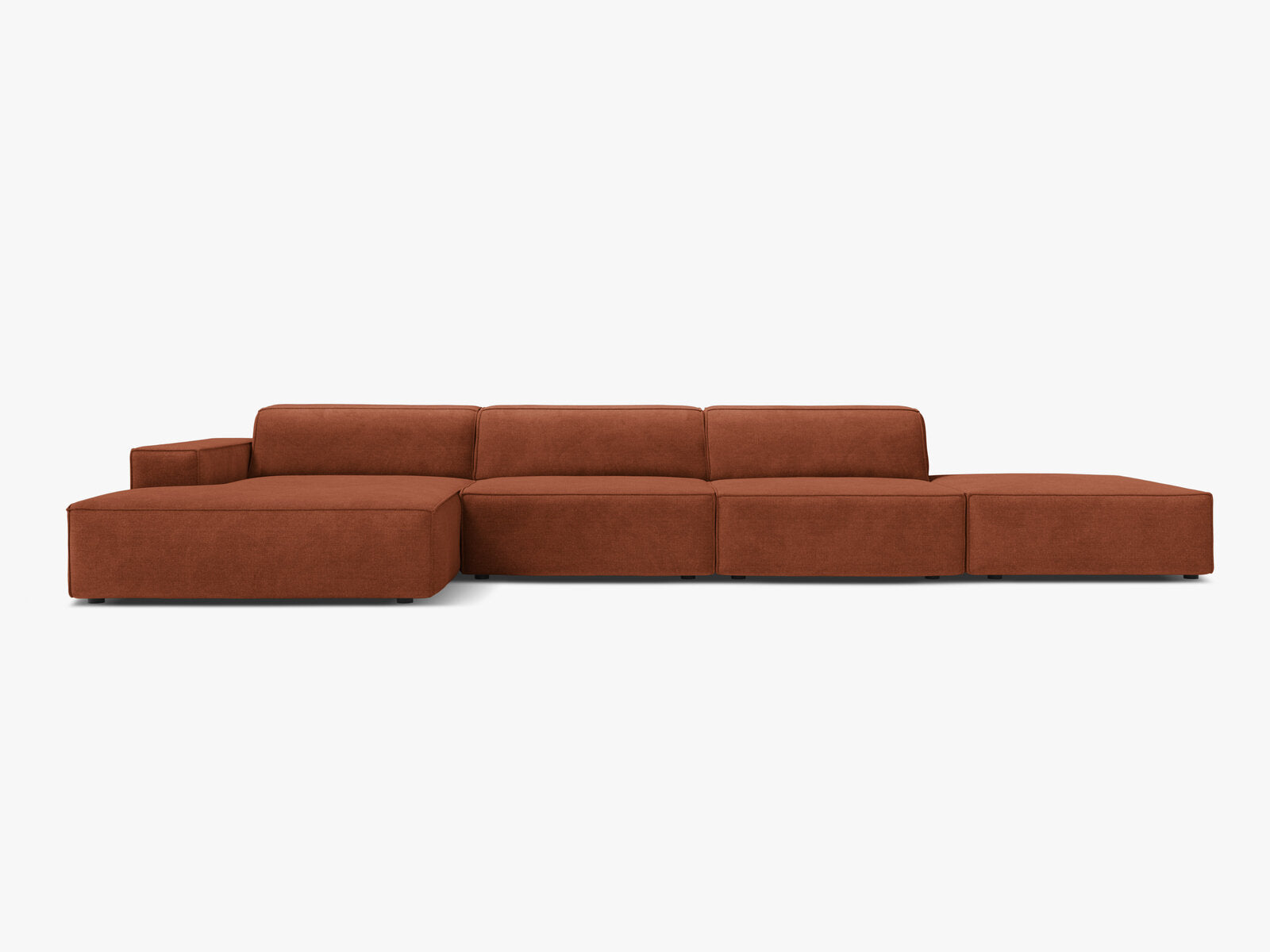 Micadoni Ecksofa Jodie 5-Sitzer Strukturierter Stoff Liberty Ziegel Links