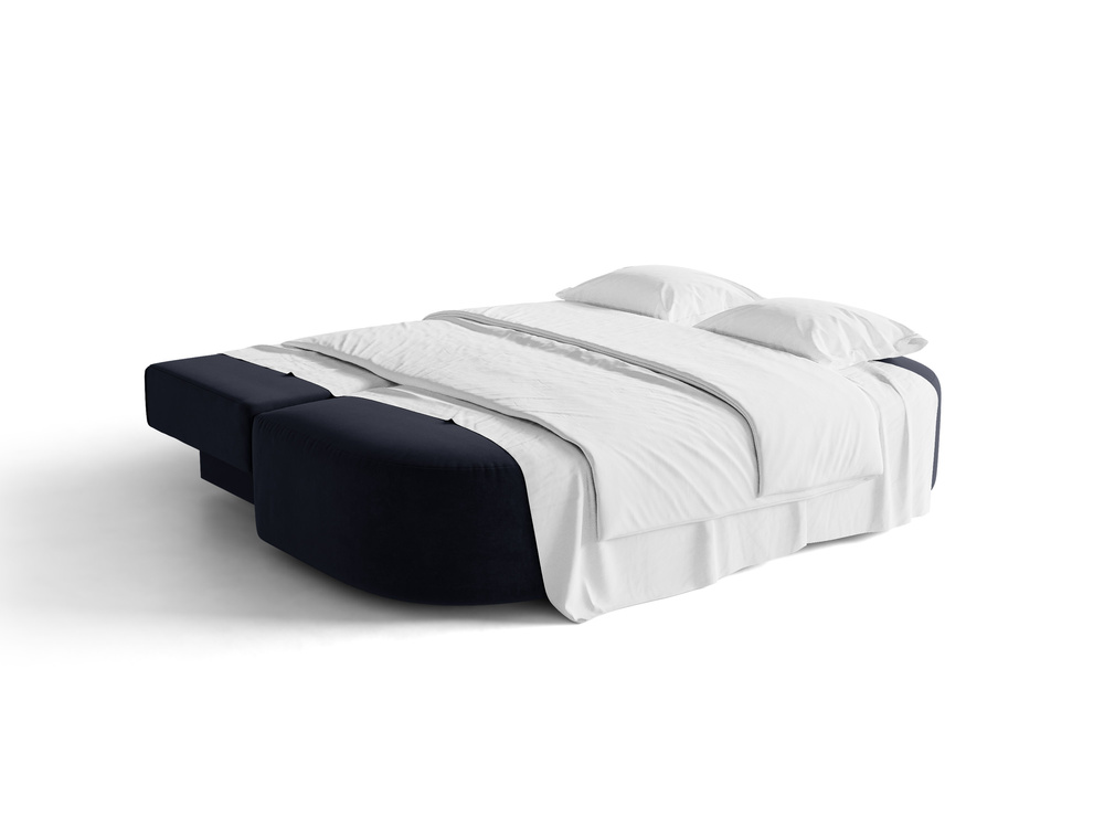 Cosmopolitan Design Schlafsofa Sophia 3-Sitzer mit Bettkasten Samt Salvador Königsblau