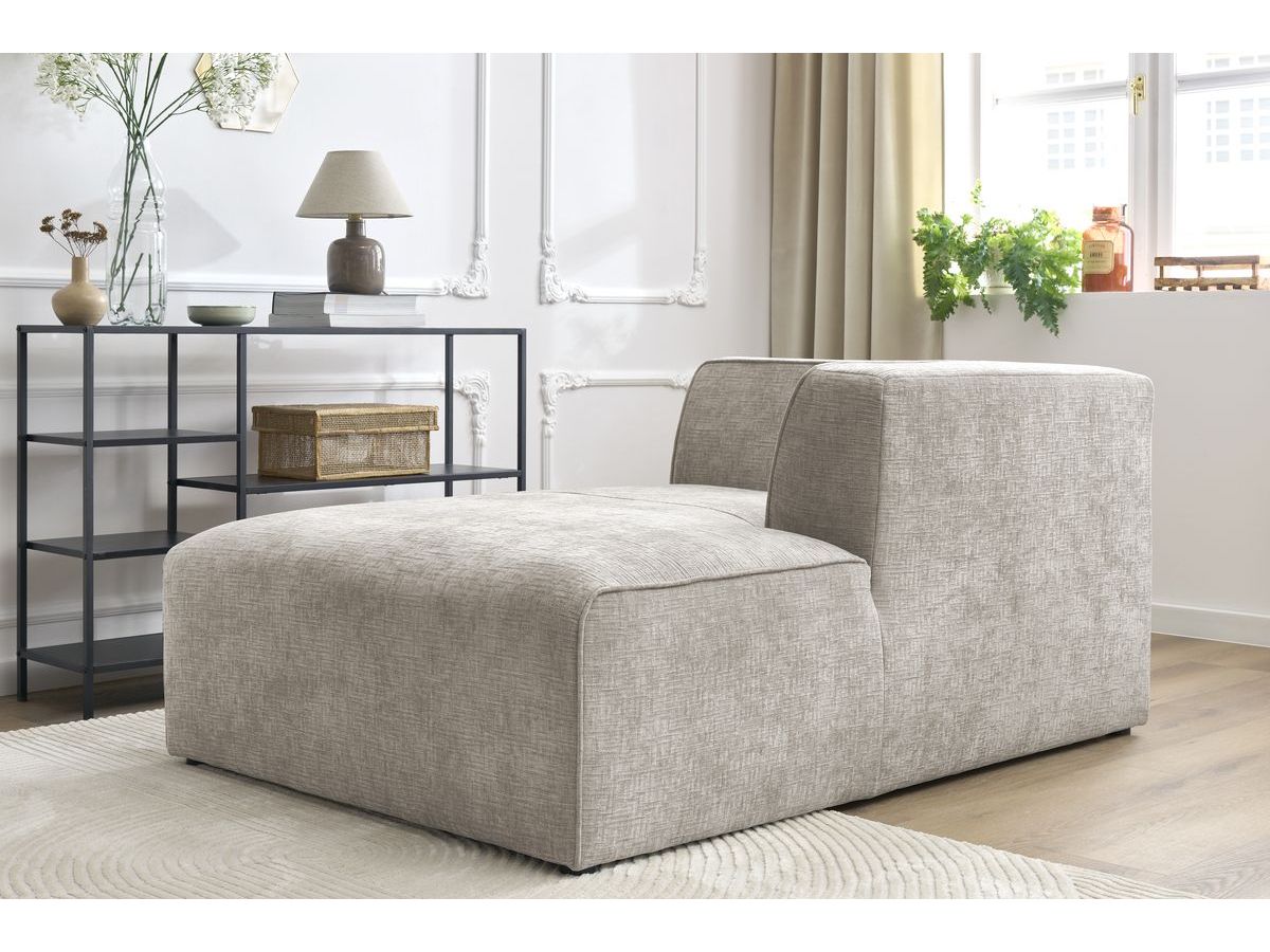 Bobochic Megeve Méridienne-Modul Strukturstoff Beige Ecke rechts