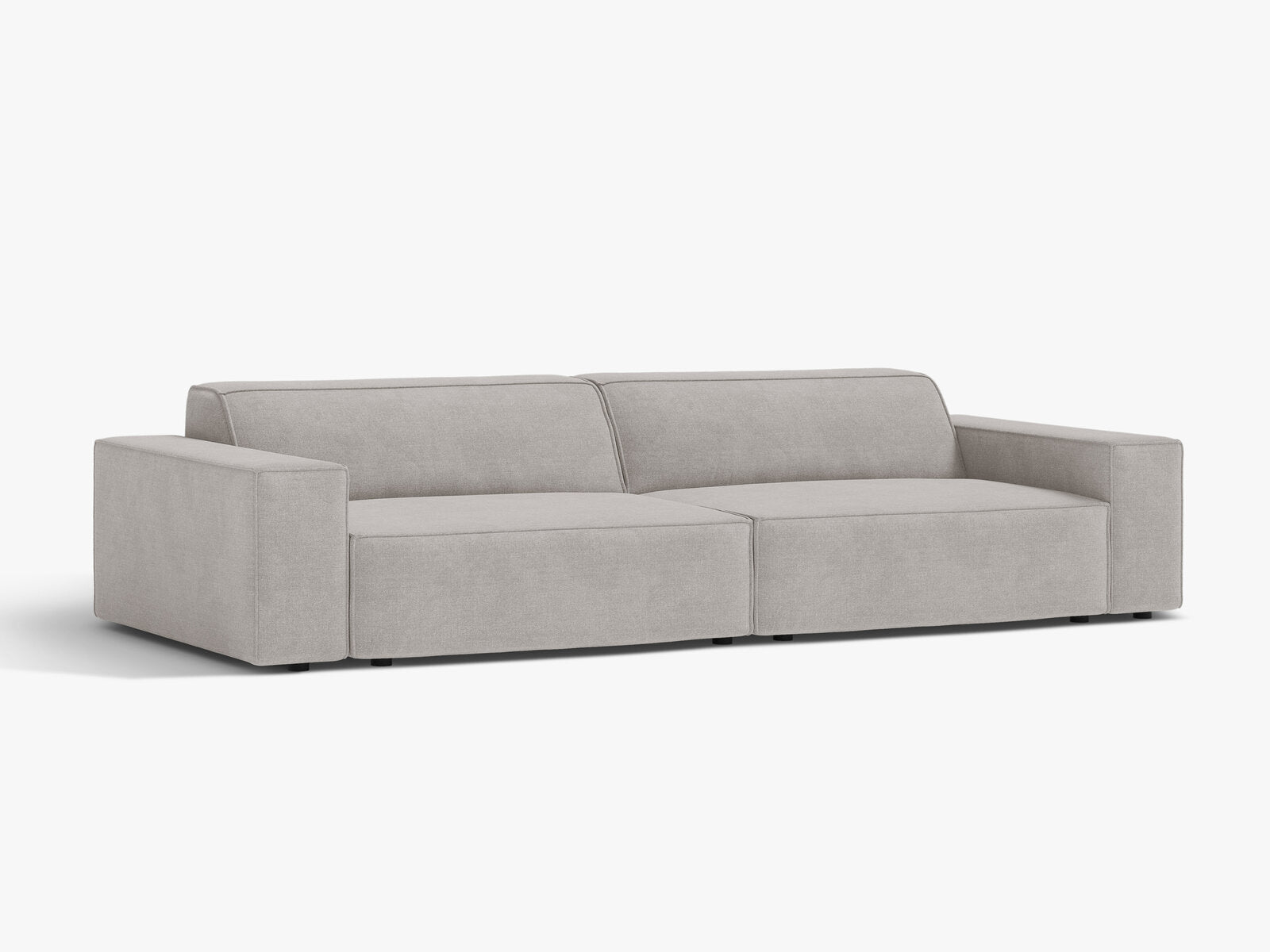 Micadoni Sofa Jodie 4-Sitzer Strukturierter Stoff Liberty Hellgrau