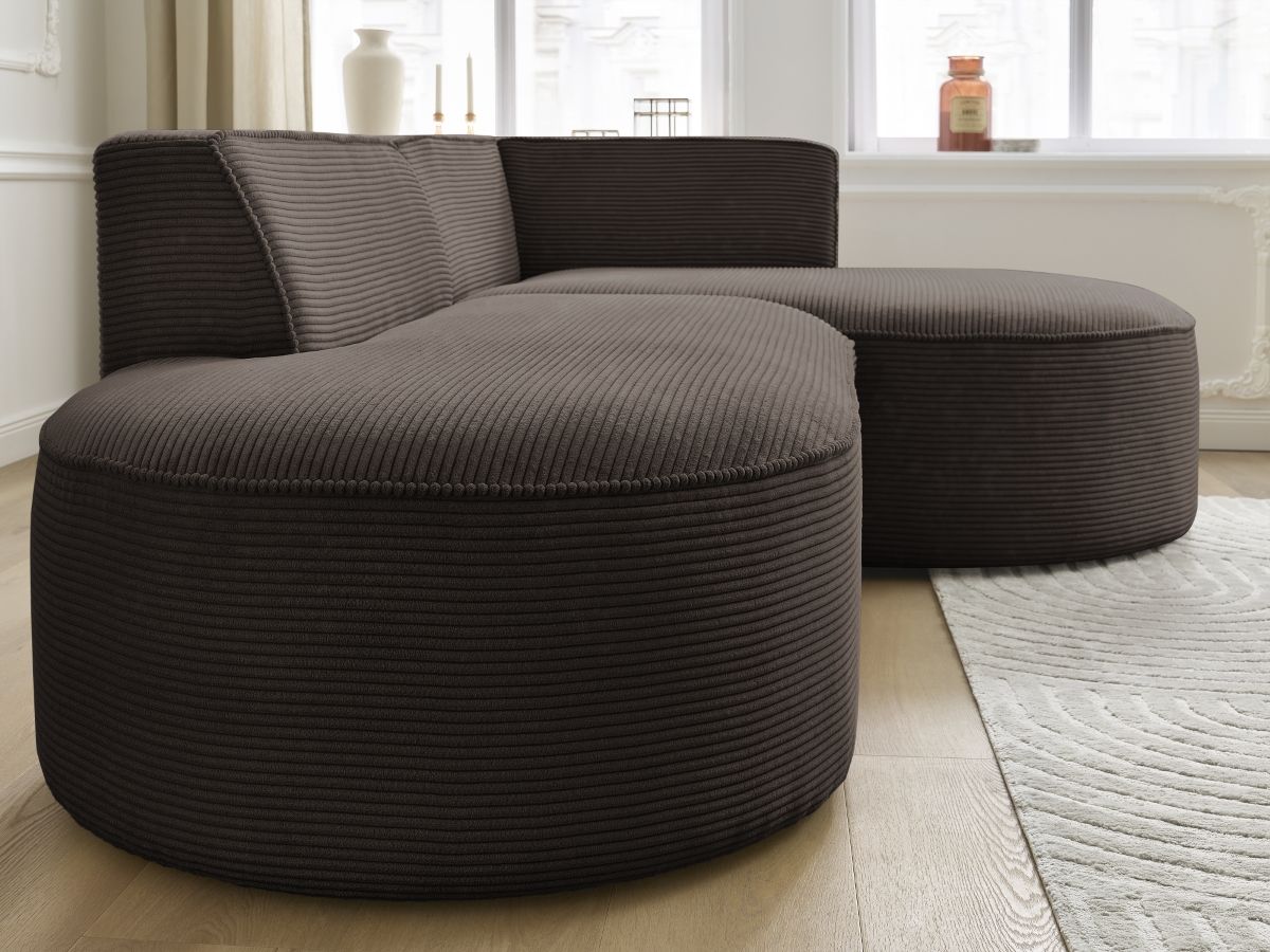 Bobochic Rousseau Ecksofa Cordsamt Braun Ecke rechts