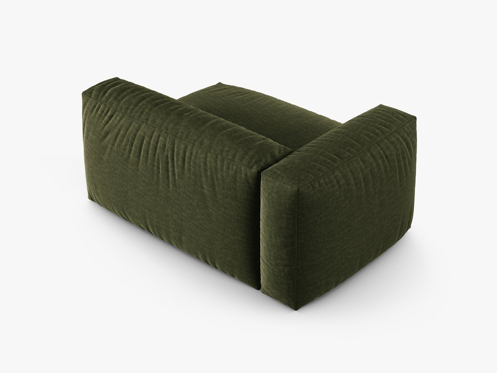 Micadoni Eckmodul mit Armlehne Martina 1-Sitzer Groß 90cm Sitztiefe Links Strukturierter Stoff Boston Grün