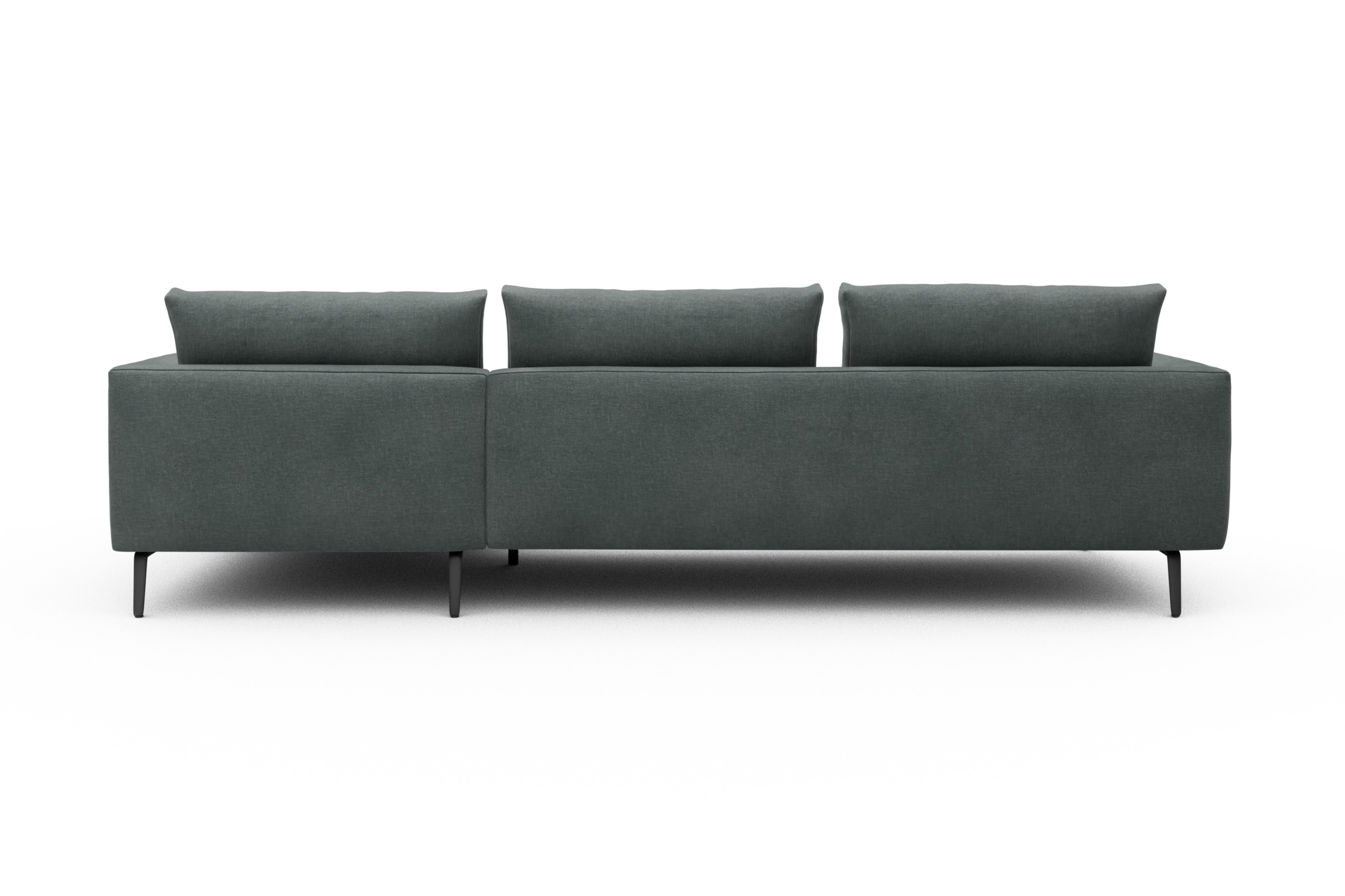 Ecksofa Karl Chaiselongue rechts mit 2,5-Sitzer Smooth-Silver-Grey