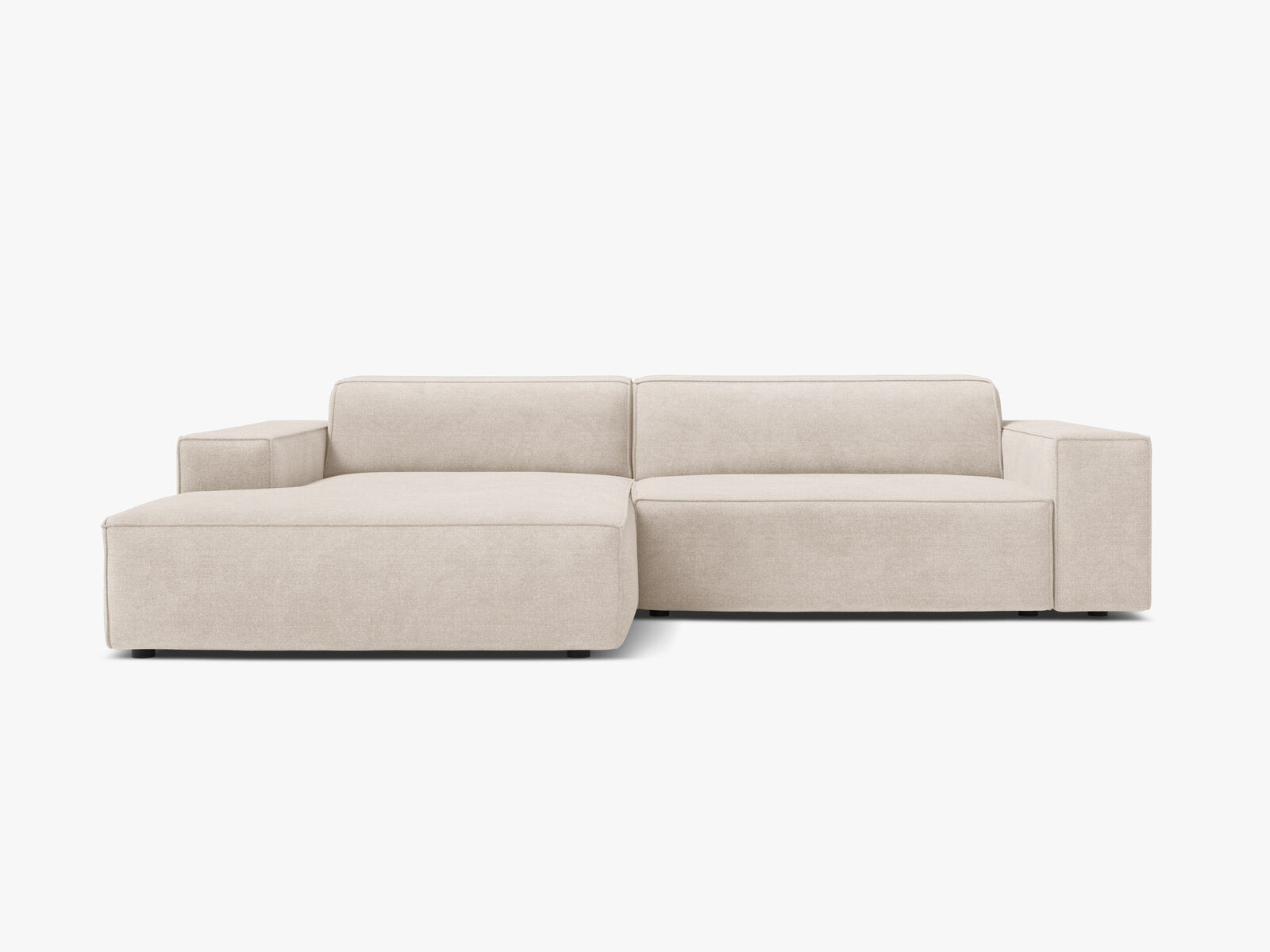 Micadoni Ecksofa Jodie 3-Sitzer Strukturierter Stoff Liberty Beige Links