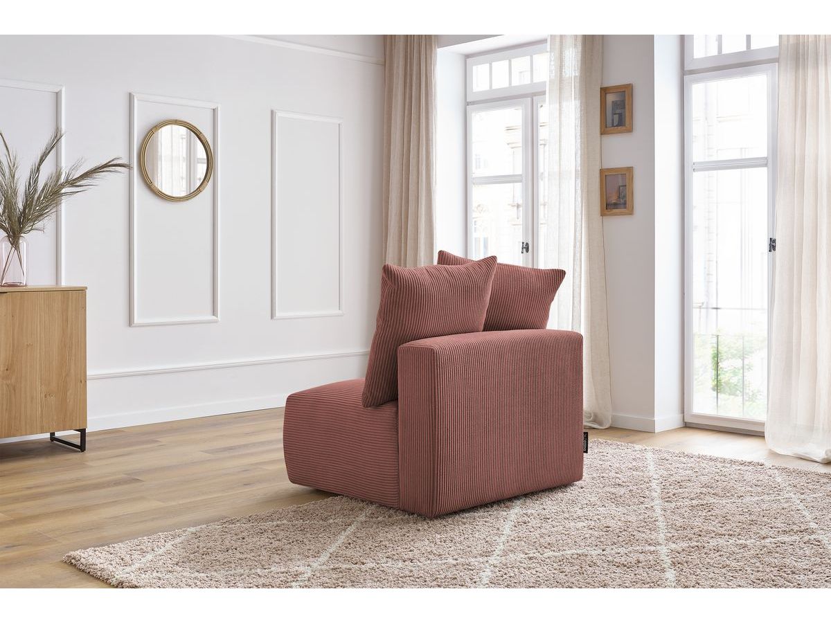 Bobochic Voltaire Sofamodul 1-Sitzer 90 × 100 cm Cordsamt Rosa