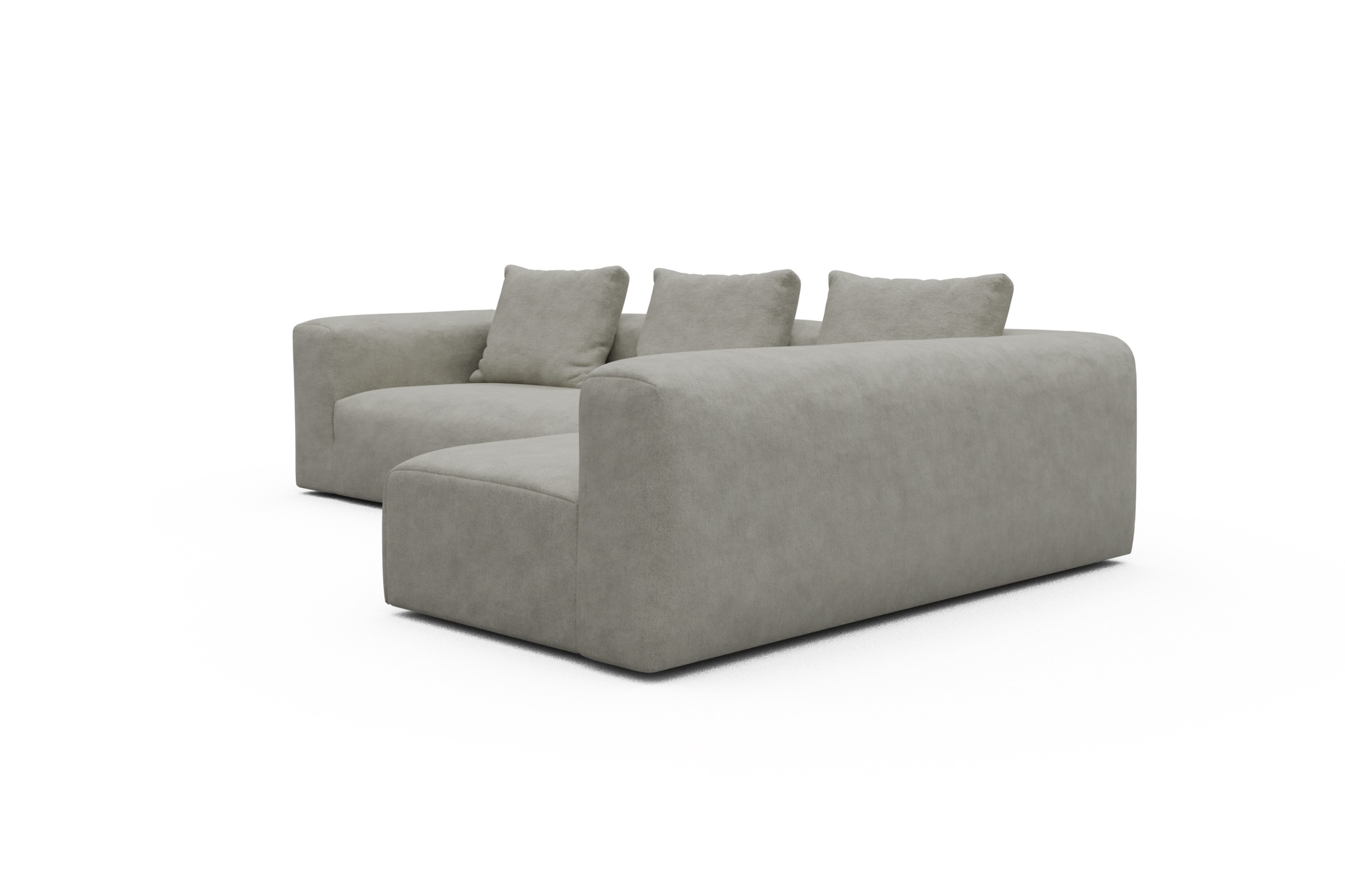 Ecksofa Fred 2x 2,5-Sitzer rechts offen Carreno-Moon-Stone-White