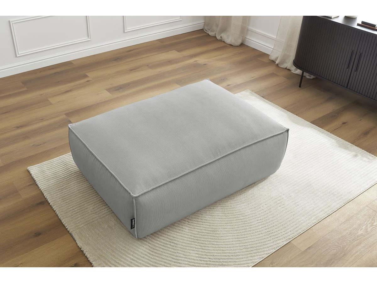 Bobochic Boheme Pouf Cordsamt Hellgrau