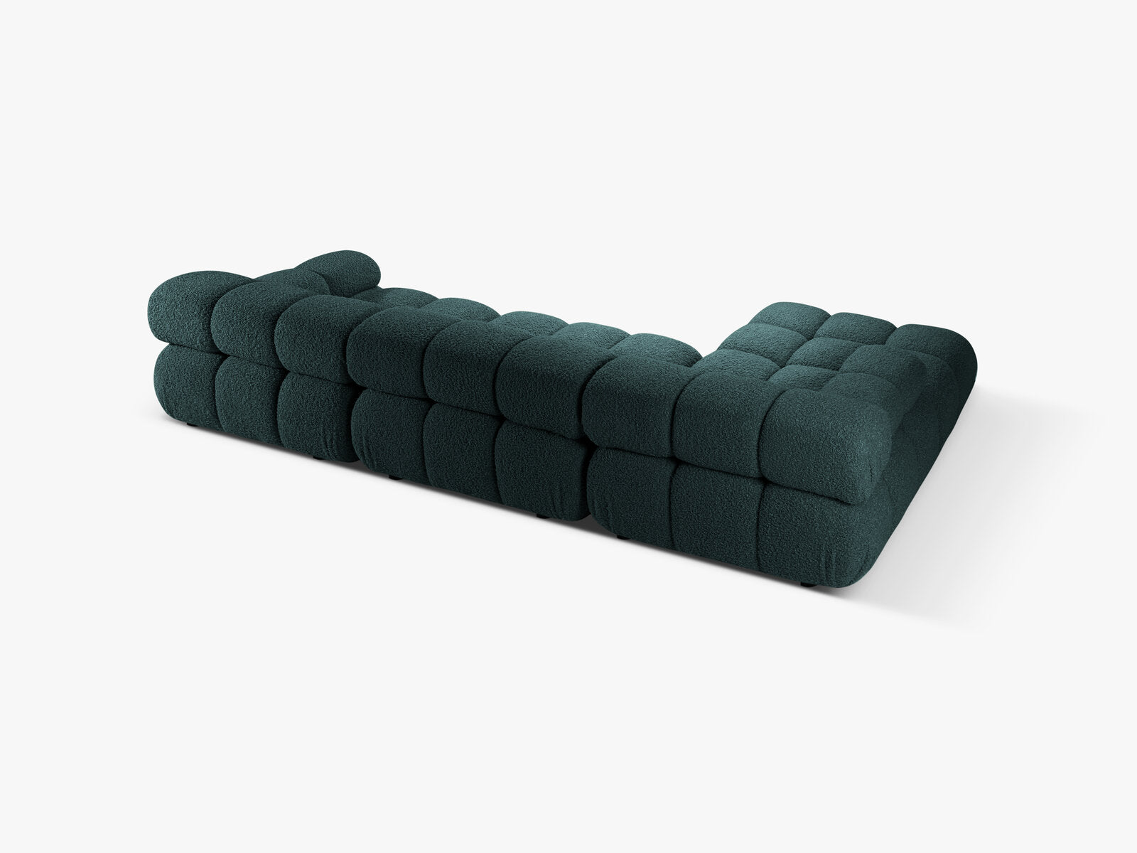 Micadoni Modulares Ecksofa Bellis 4-Sitzer Links Boucle Rolf Petrol
