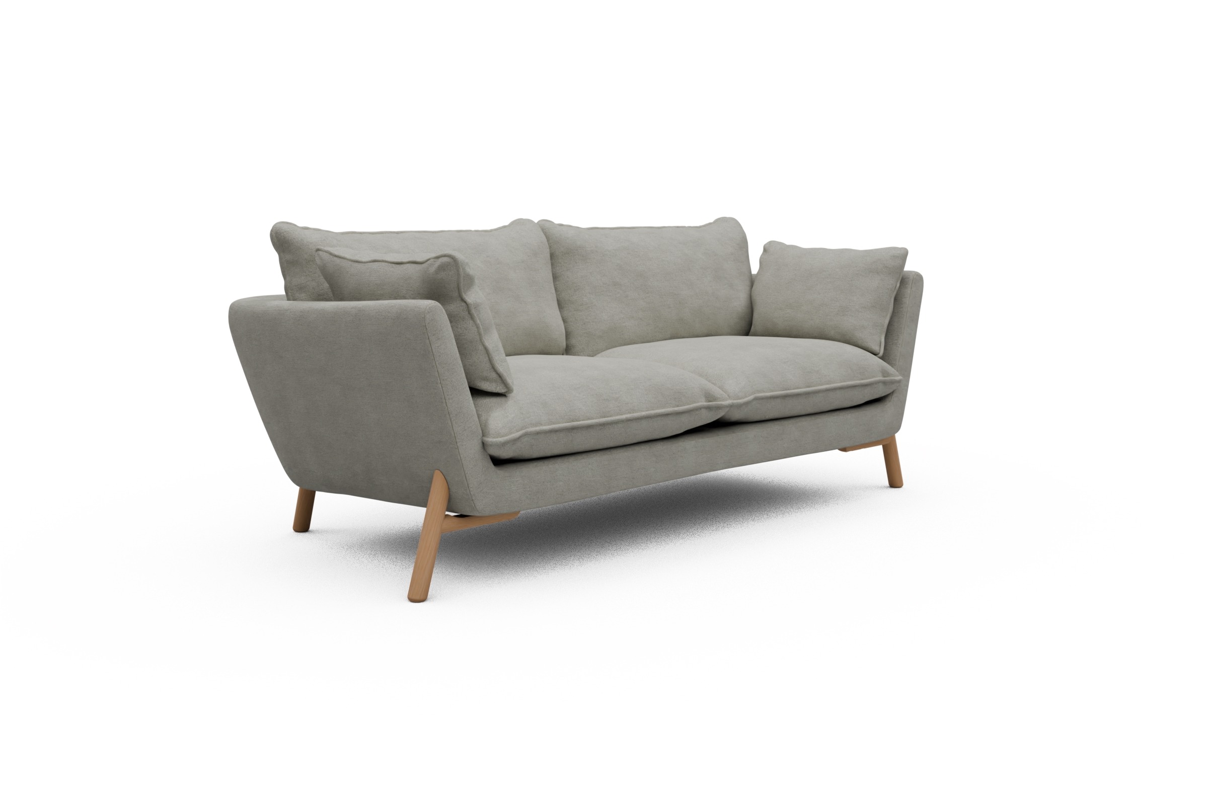 Sofa Emil PREMIUM 2-Sitzer Beinfarbe Eiche Natur Carreno-Moon-Stone-White
