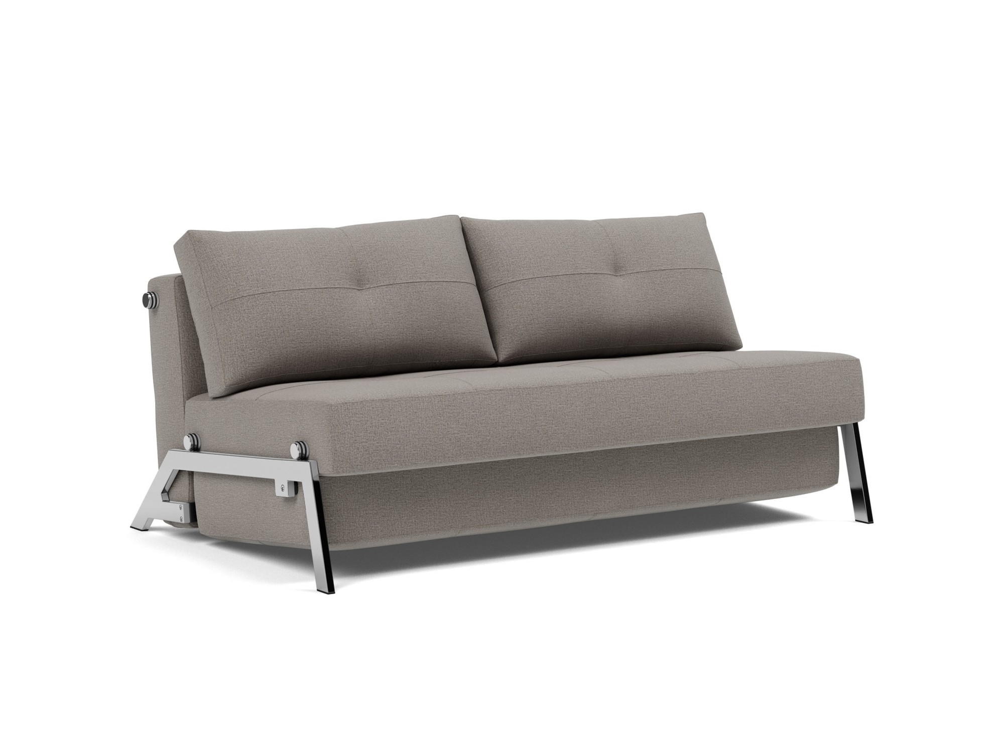 Schlafsofa Cubed 160 Flachgewebe Mixed Dance 521-Grey Beine Chrom