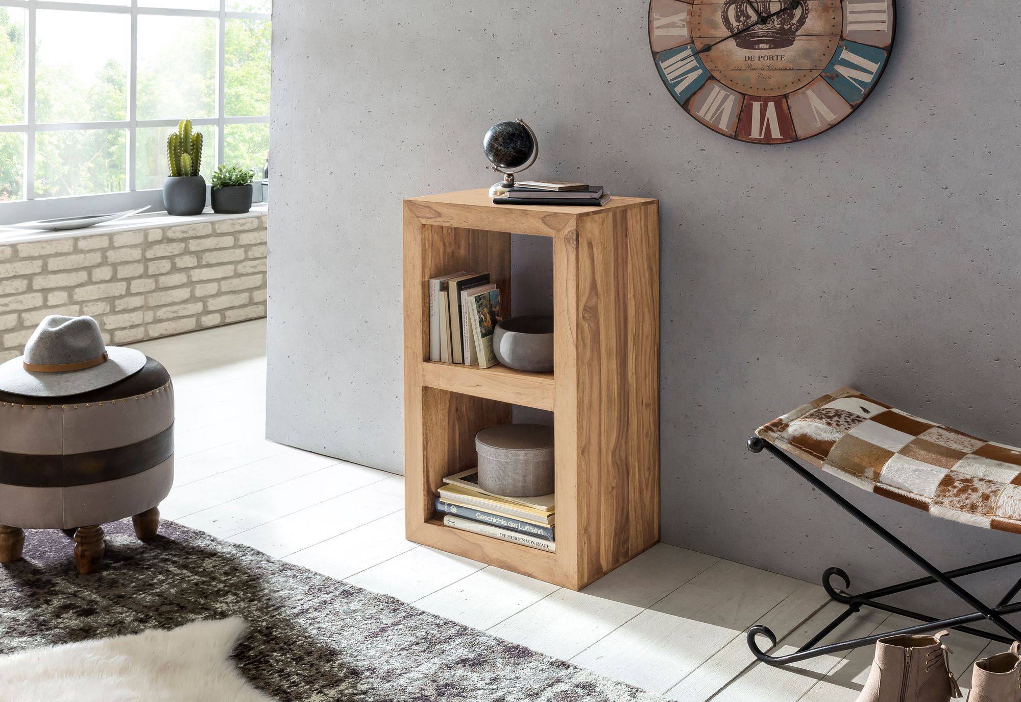 Standregal Aalvik Akazie Massivholz 50 × 35 × 88 cm