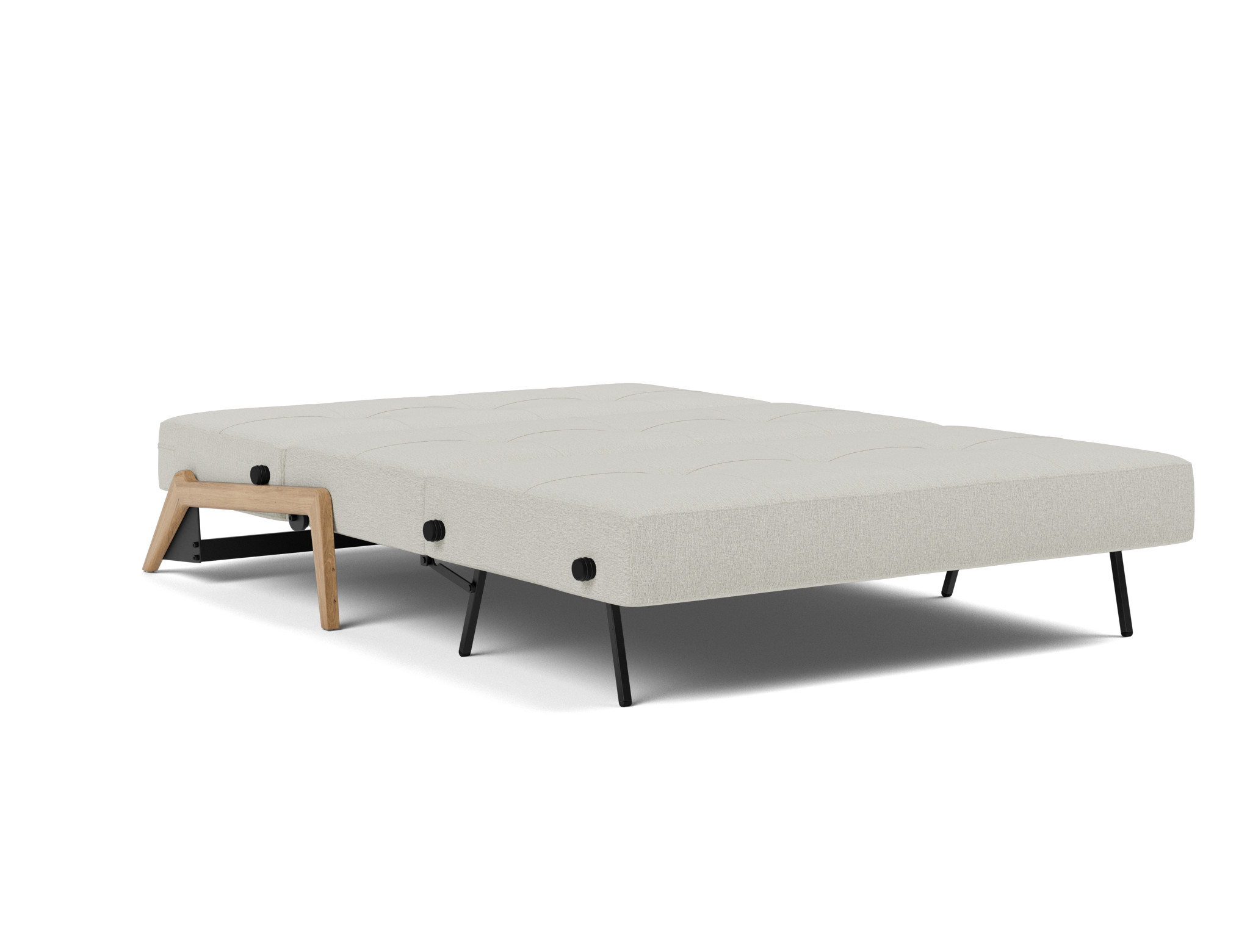 Schlafsofa Cubed 140 Flachgewebe Mixed Dance 527-Natural Beine Eiche