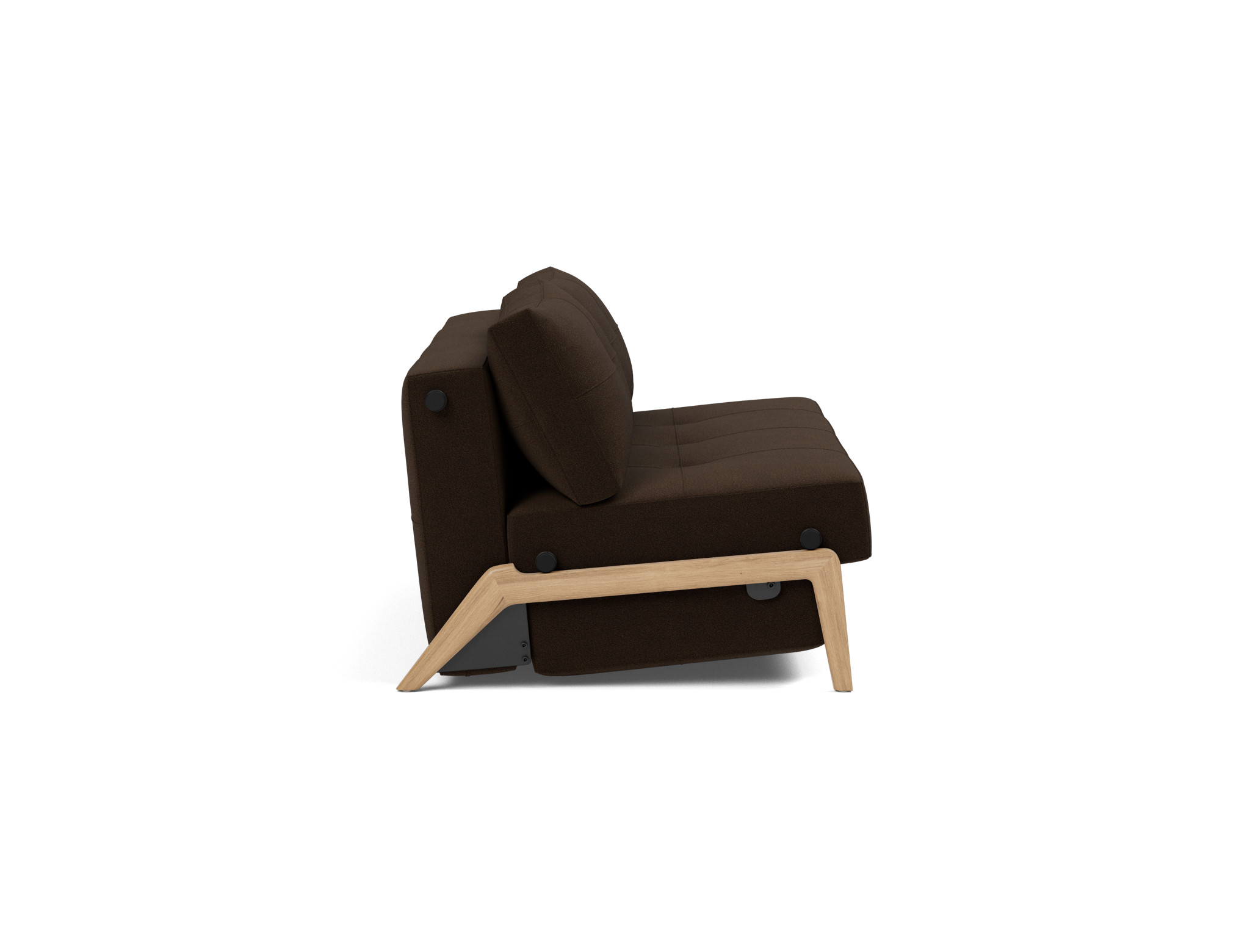 Schlafsofa Cubed 160 Strukturierter Stoff Taura 358-Chocco Beine Eiche