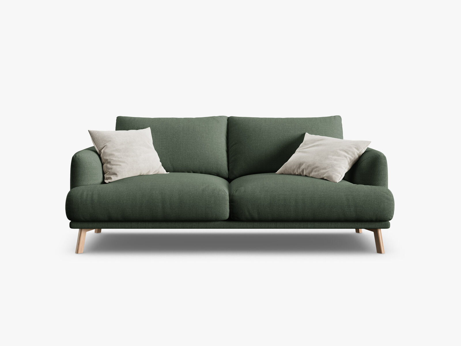 Micadoni Sofa Naomi 2-Sitzer Strukturierter Stoff Liberty Moßgrün