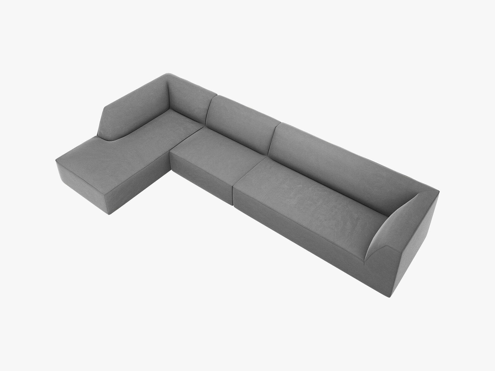 Micadoni Ecksofa Ruby 5-Sitzer Links Samt Salvador Grau