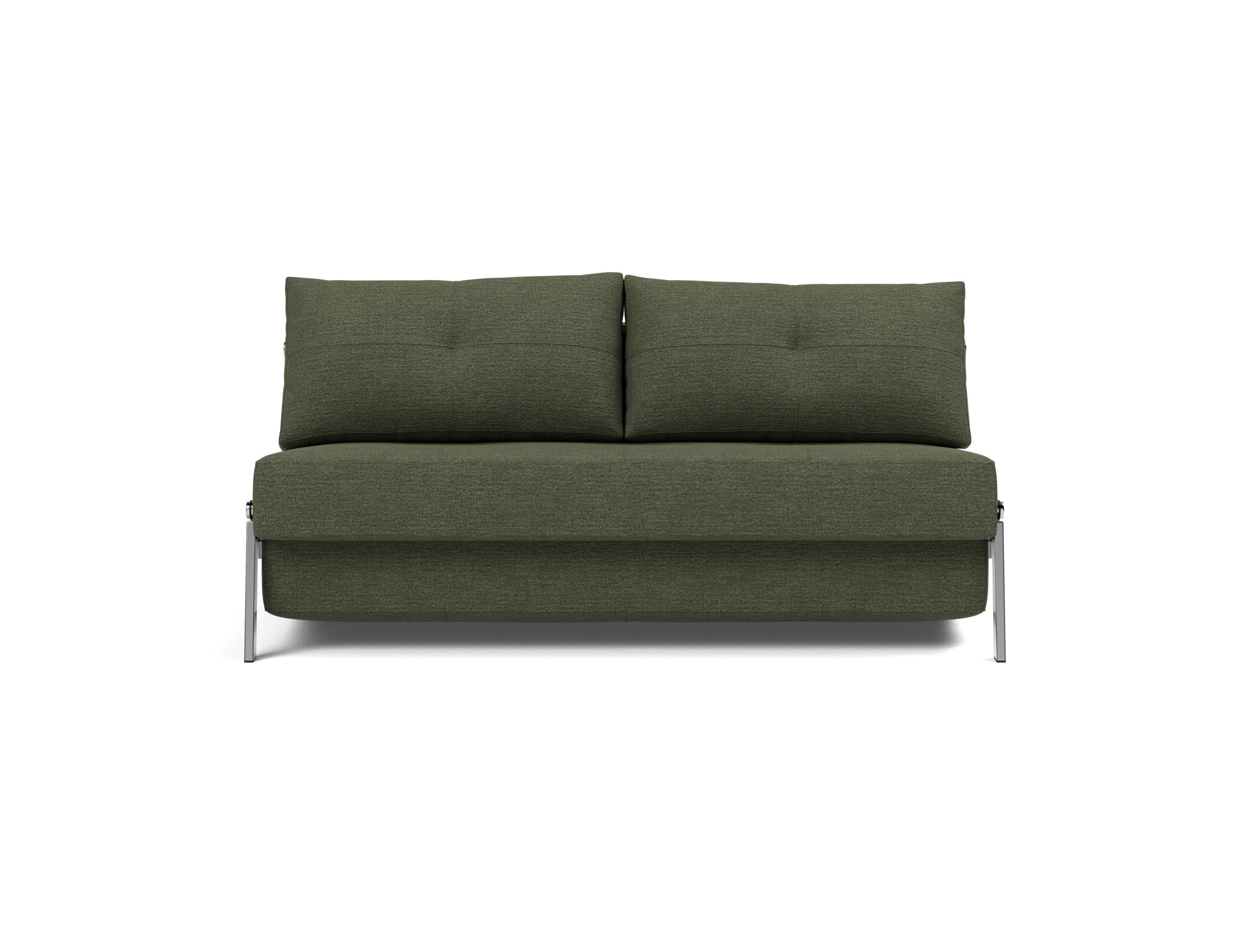 Schlafsofa Cubed 160 Strukturierter Stoff Taura 353-Forest Beine Chrom