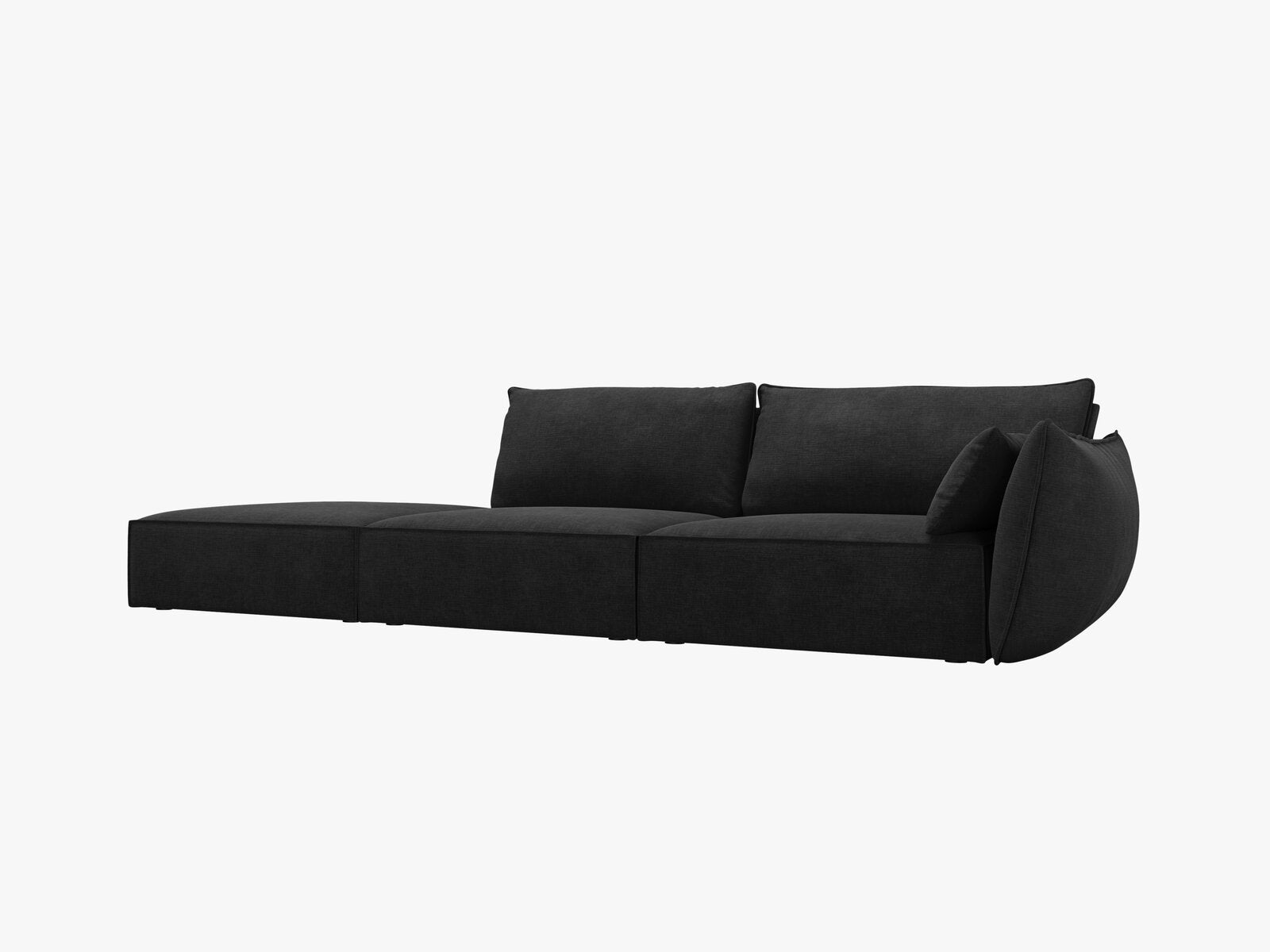 Micadoni Sofa Kaelle 4-Sitzer Links Chenille Over The Horizon Schwarz