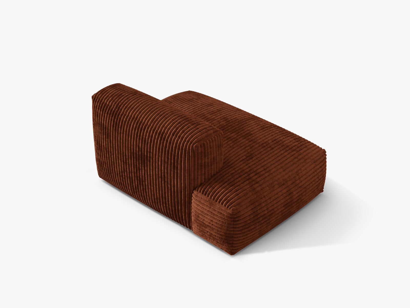 Micadoni Ecksofa-Modul Martina 1-Sitzer Kord Tilia Ziegel Links