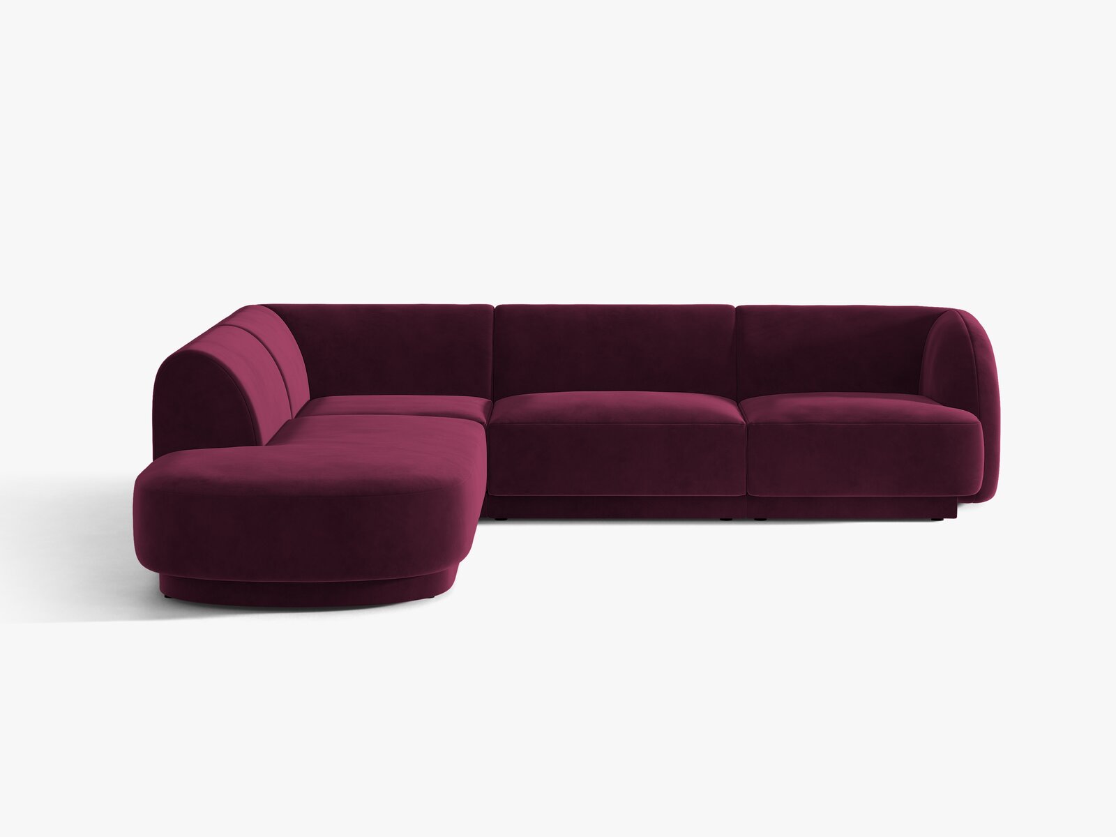 Micadoni Ecksofa Miley 6-Sitzer Links Samt Venus Burgunder