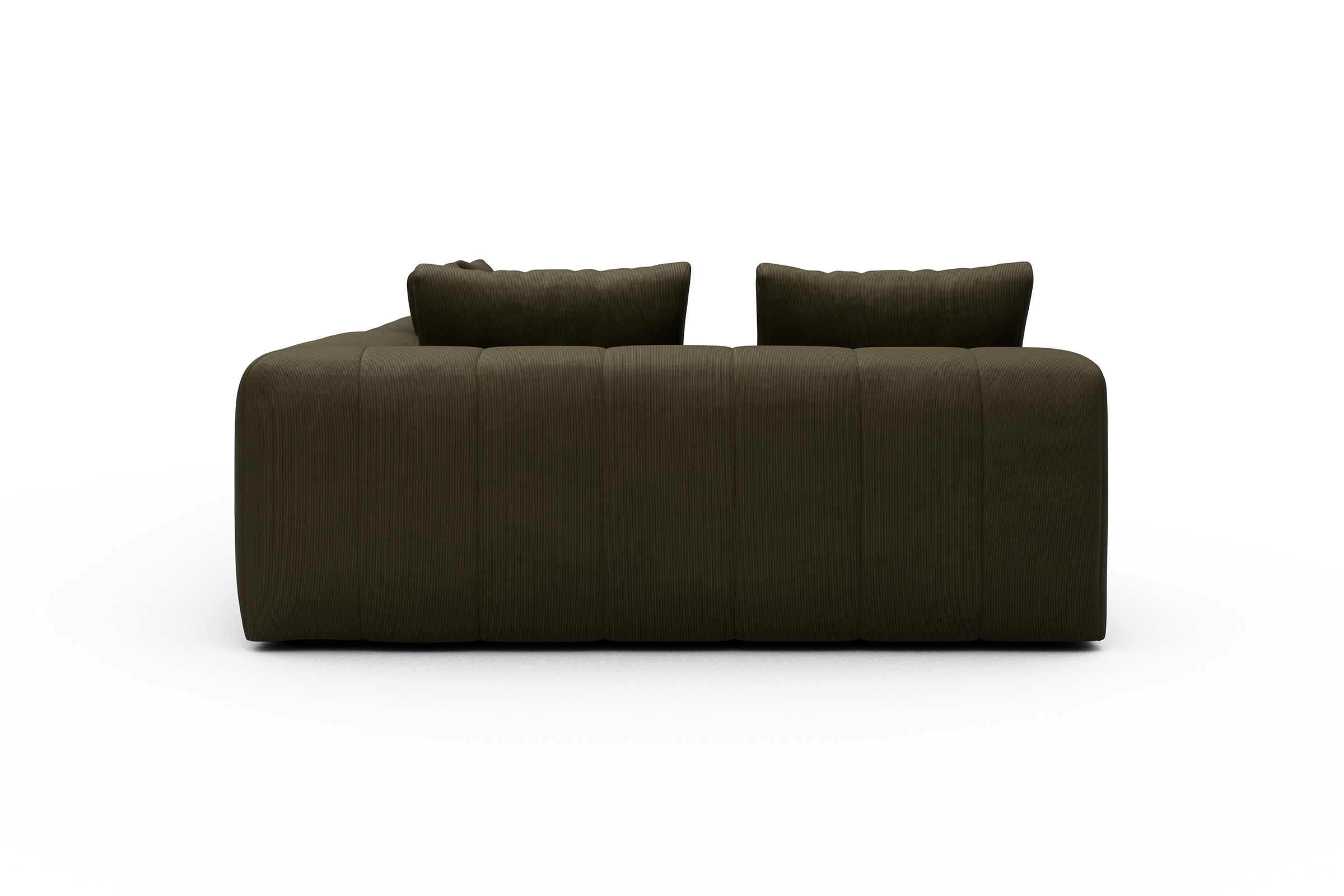 Ecksofa Hugo 2x 2,5-Sitzer Armlehne rechts Cordufine-Pine-Green