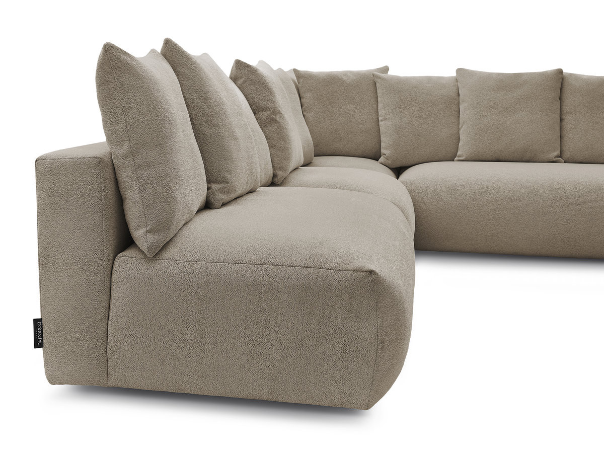 Bobochic Voltaire Ecksofa 322 × 268 cm Melange-Stoff Taupe Ecke rechts