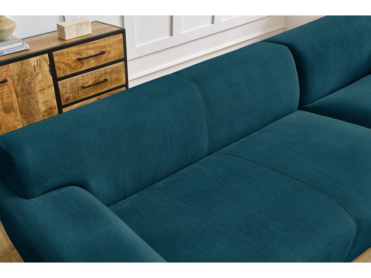 Bobochic Lavena Ecksofa 312 × 220 cm Samt Dunkelblau Ecke rechts