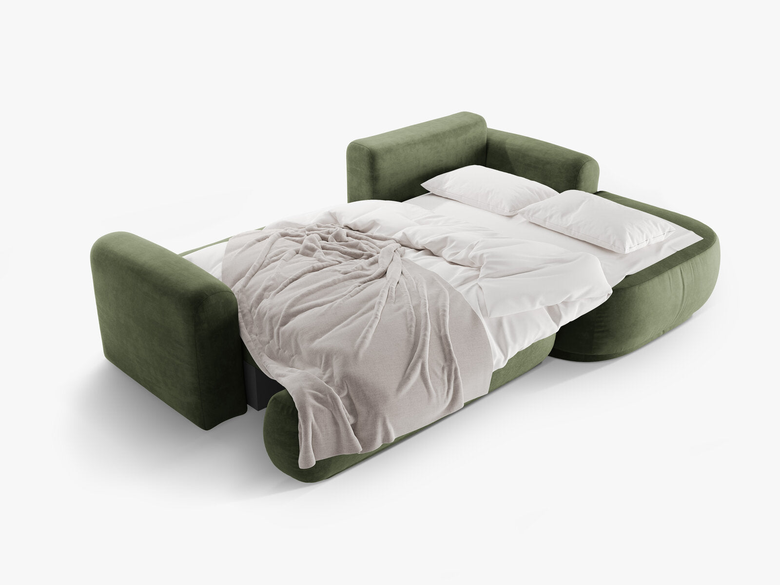 Micadoni Ella Ecksofa 5-Sitzer mit Schlaffunktion Rechts Samt Vogue Grün