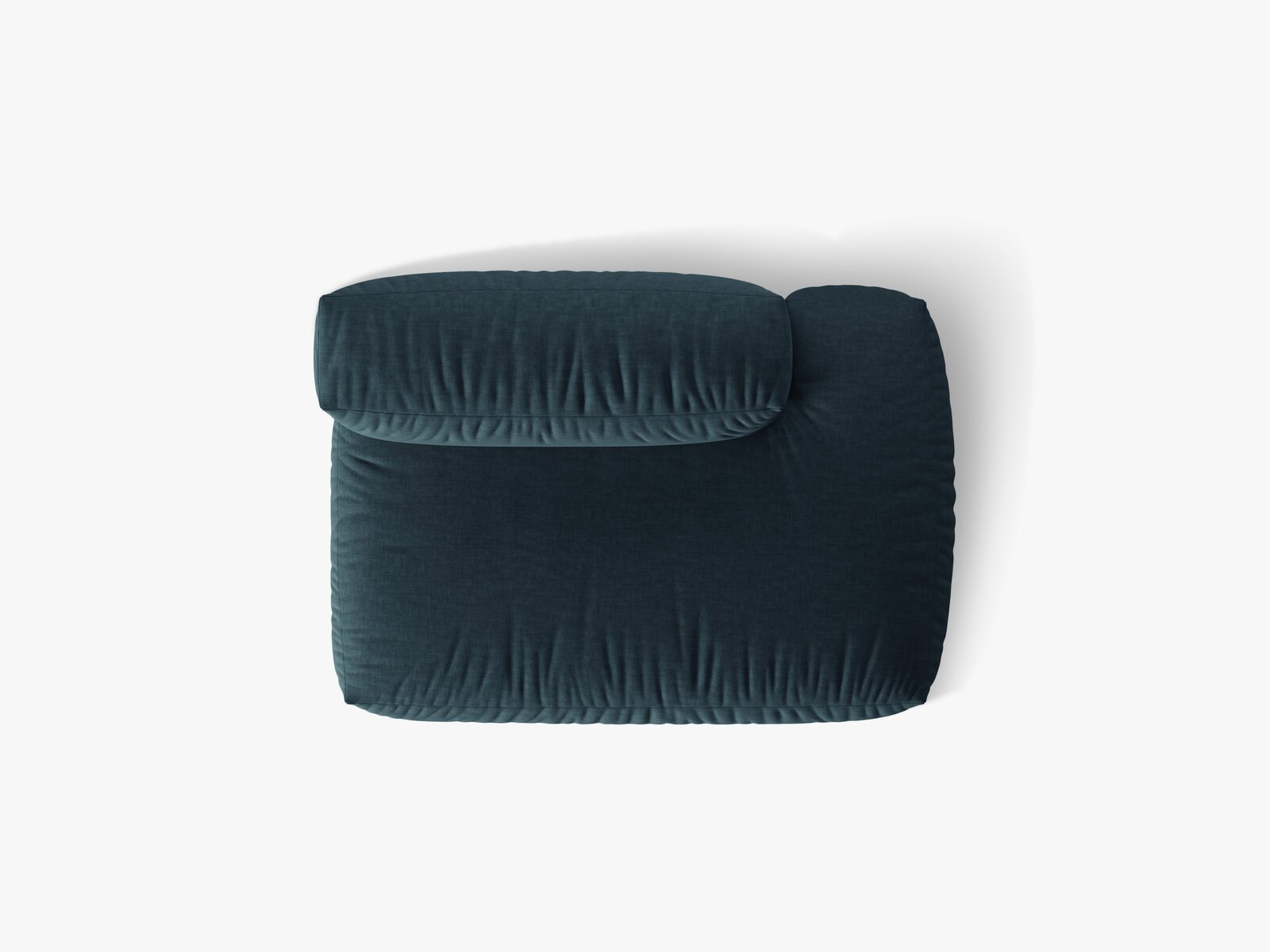 Micadoni Ecksofa-Modul Martina 1-Sitzer Strukturierter Stoff Boston Jeansblau Rechts