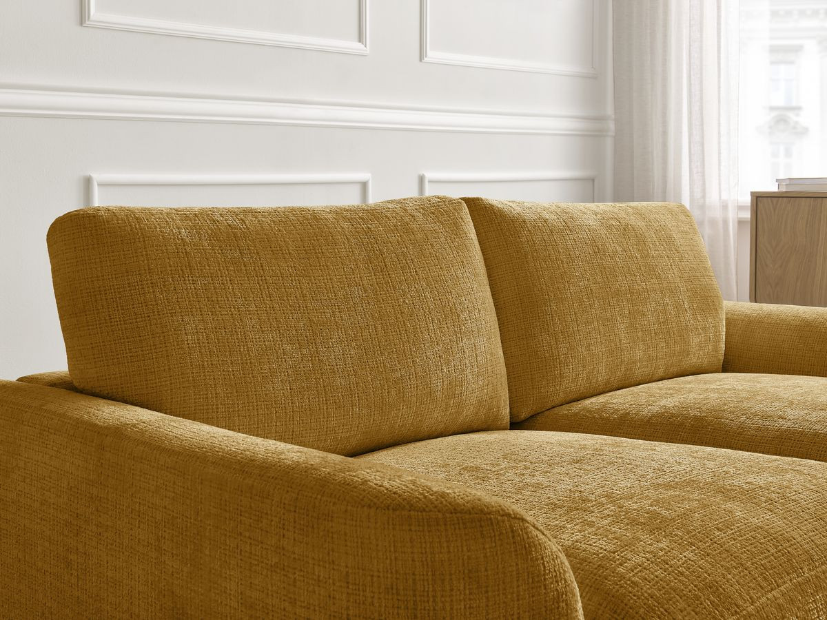 Bobochic Leonore Ecksofa Strukturstoff Gelb Ecke rechts