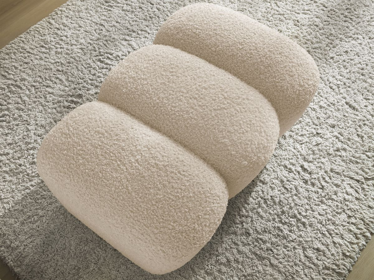 Bobochic Hippolyte Pouf Bouclé-Stoff Beige