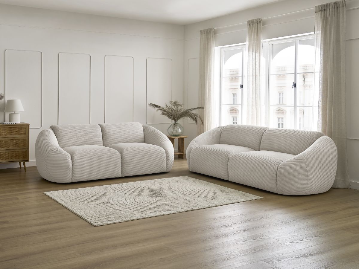 Bobochic Tina Sofa 5-Sitzer Cordsamt Beige