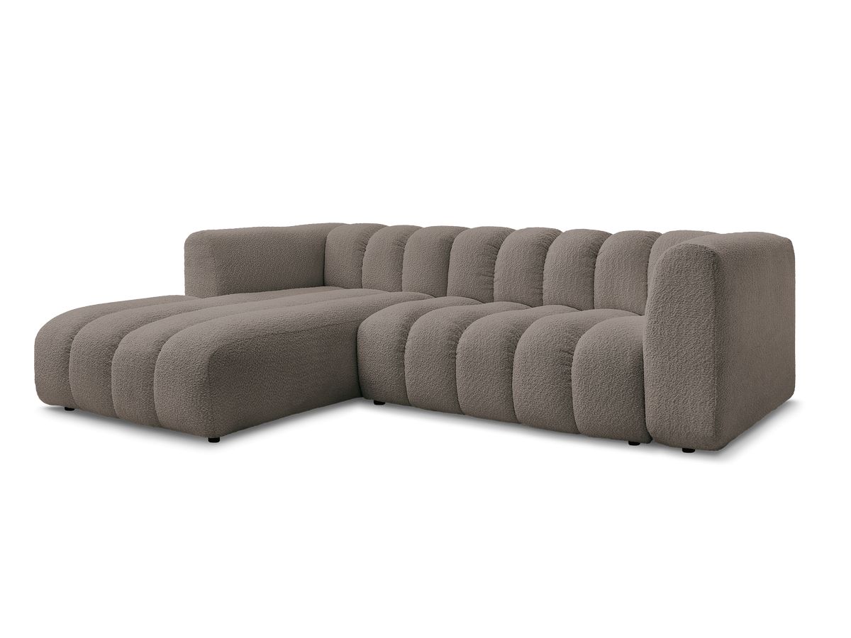 Bobochic Talia Ecksofa Bouclé-Stoff Braun Ecke links