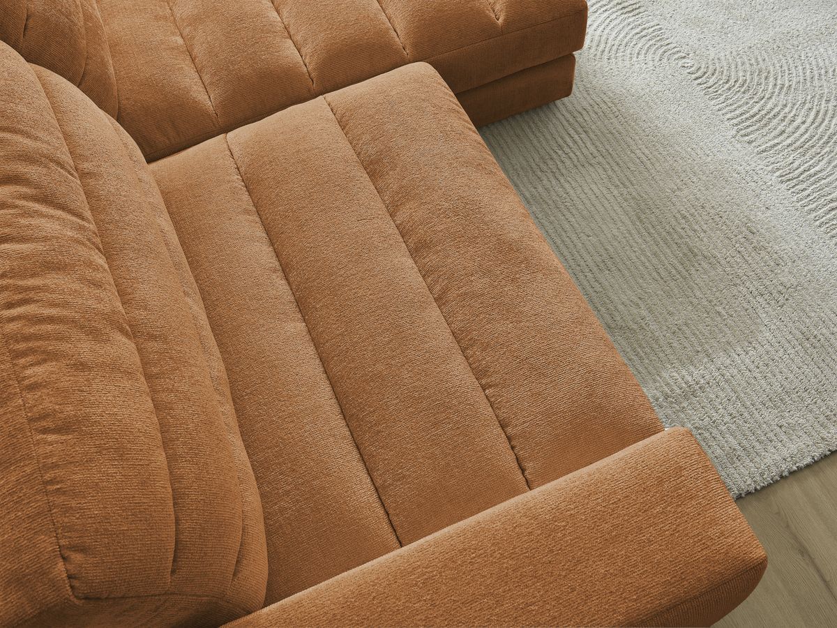 Bobochic Sierra Ecksofa Strukturstoff Orange Ecke rechts