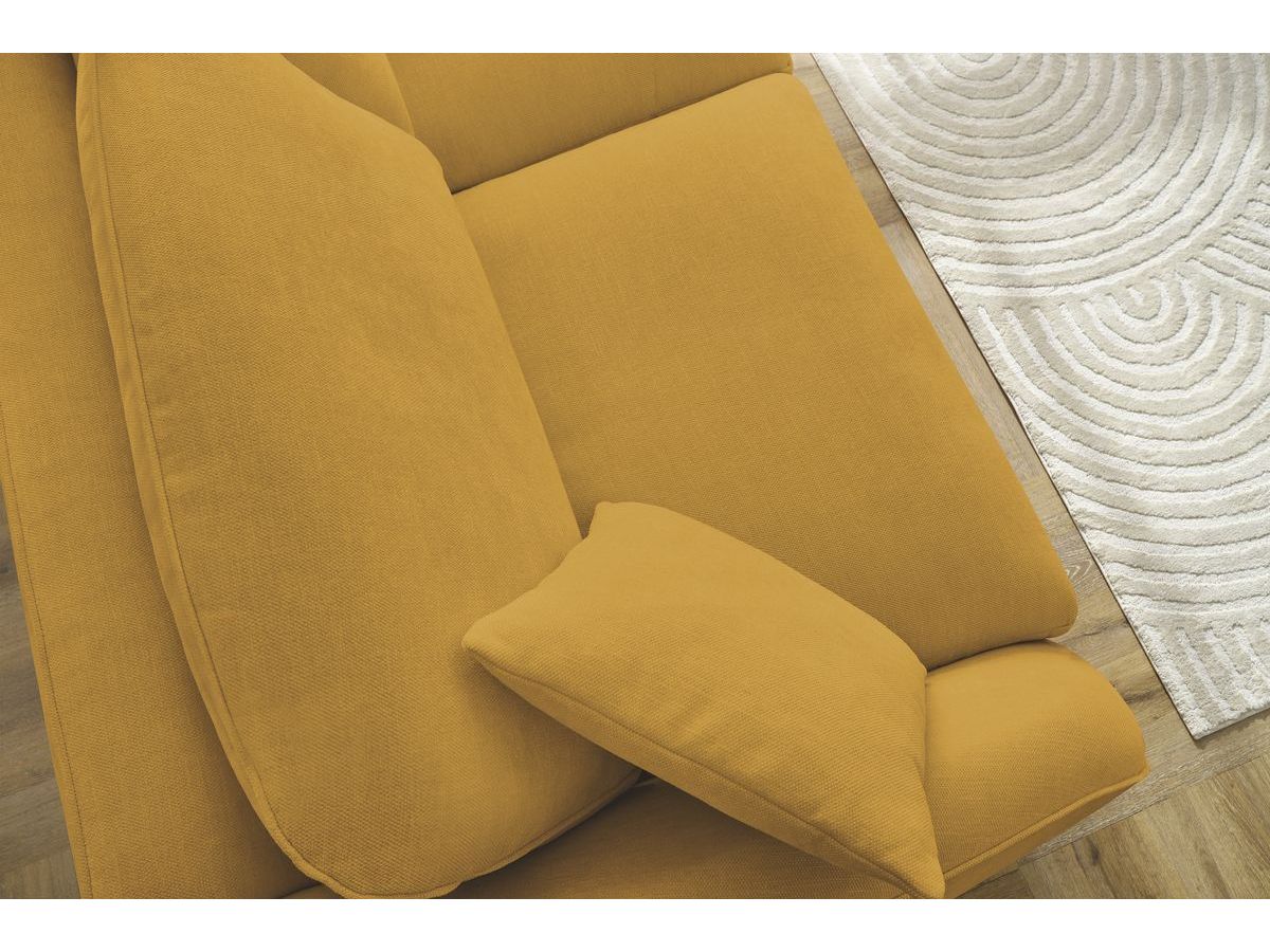 Bobochic Cezanne Schlafsofa 3-Sitzer Stoff Gelb, Liegefläche 140 × 194 cm
