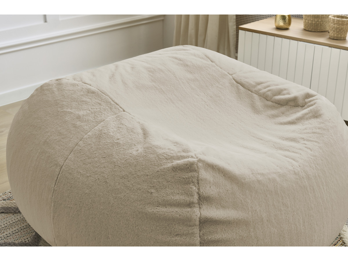 Bobochic Meribel Pouf Kunstfell Beige