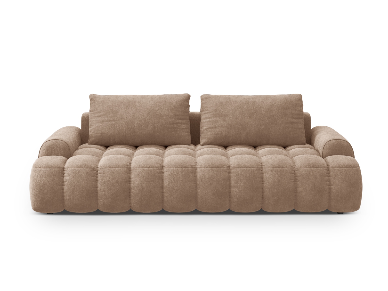 Cosmopolitan Design Schlafsofa Linz 4-Sitzer mit Bettkasten Samt Vogue Dunkelbeige