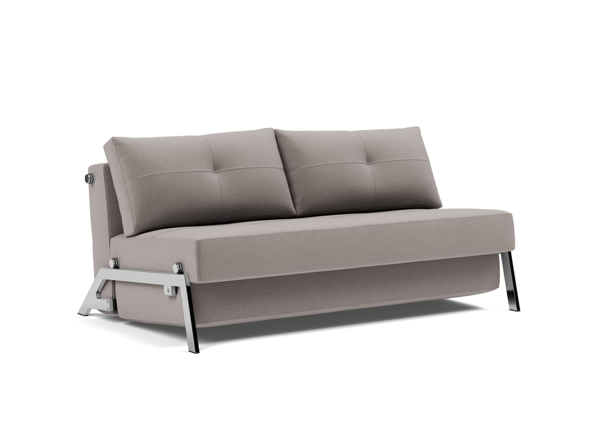 Schlafsofa Cubed 160 Chenille Esina 418-Truffle Beine Chrom