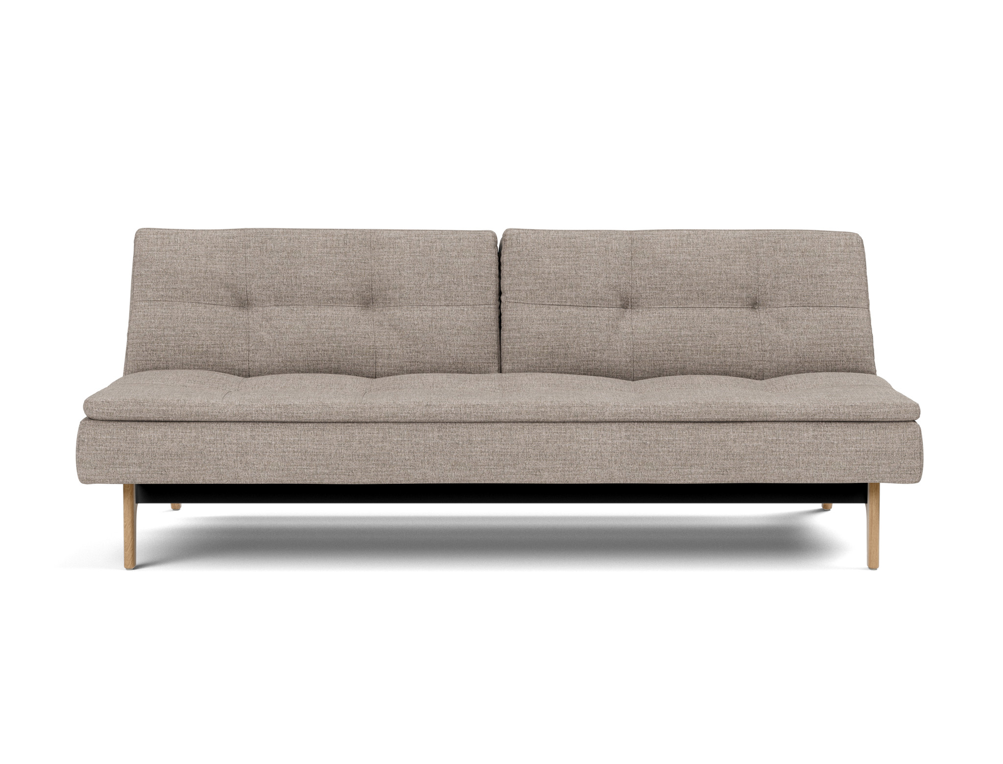 Schlafsofa Dublexo Chenille Yuveno 472-Warm-Grey Beine Eiche