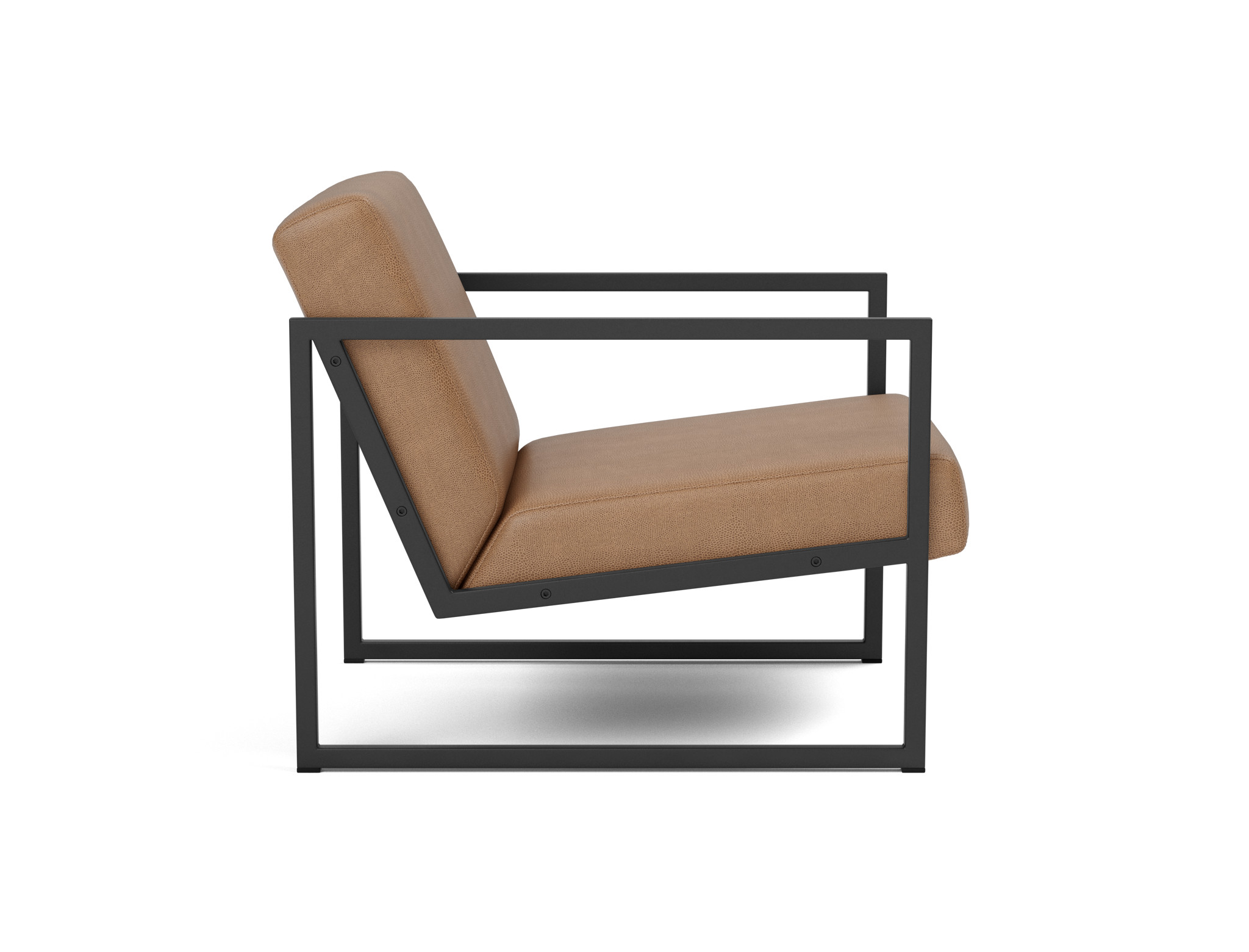 Sessel Vikko mit Armlehnen Lederoptik Faunal 551-Brown