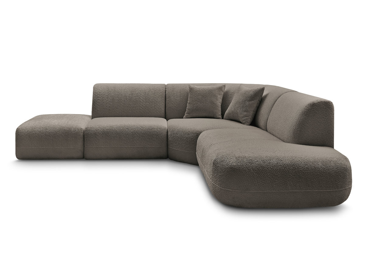 Bobochic Anda Ecksofa 279 × 264 cm Chenille Taupe Ecke rechts