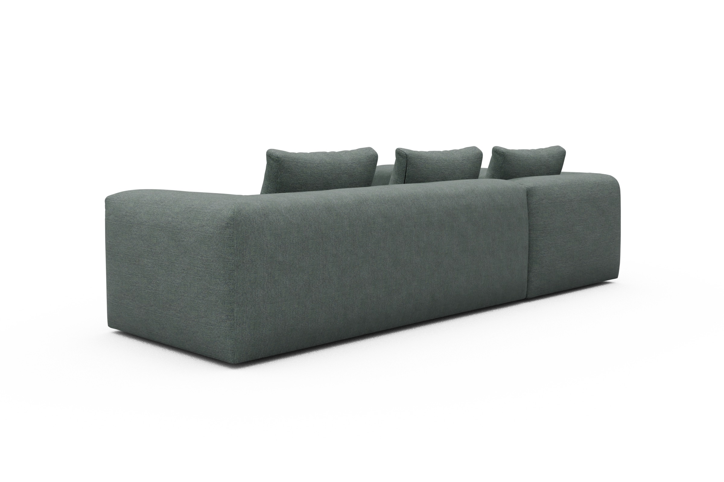 Ecksofa Fred 2x 2,5-Sitzer links offen Carreno-Ice-Blue