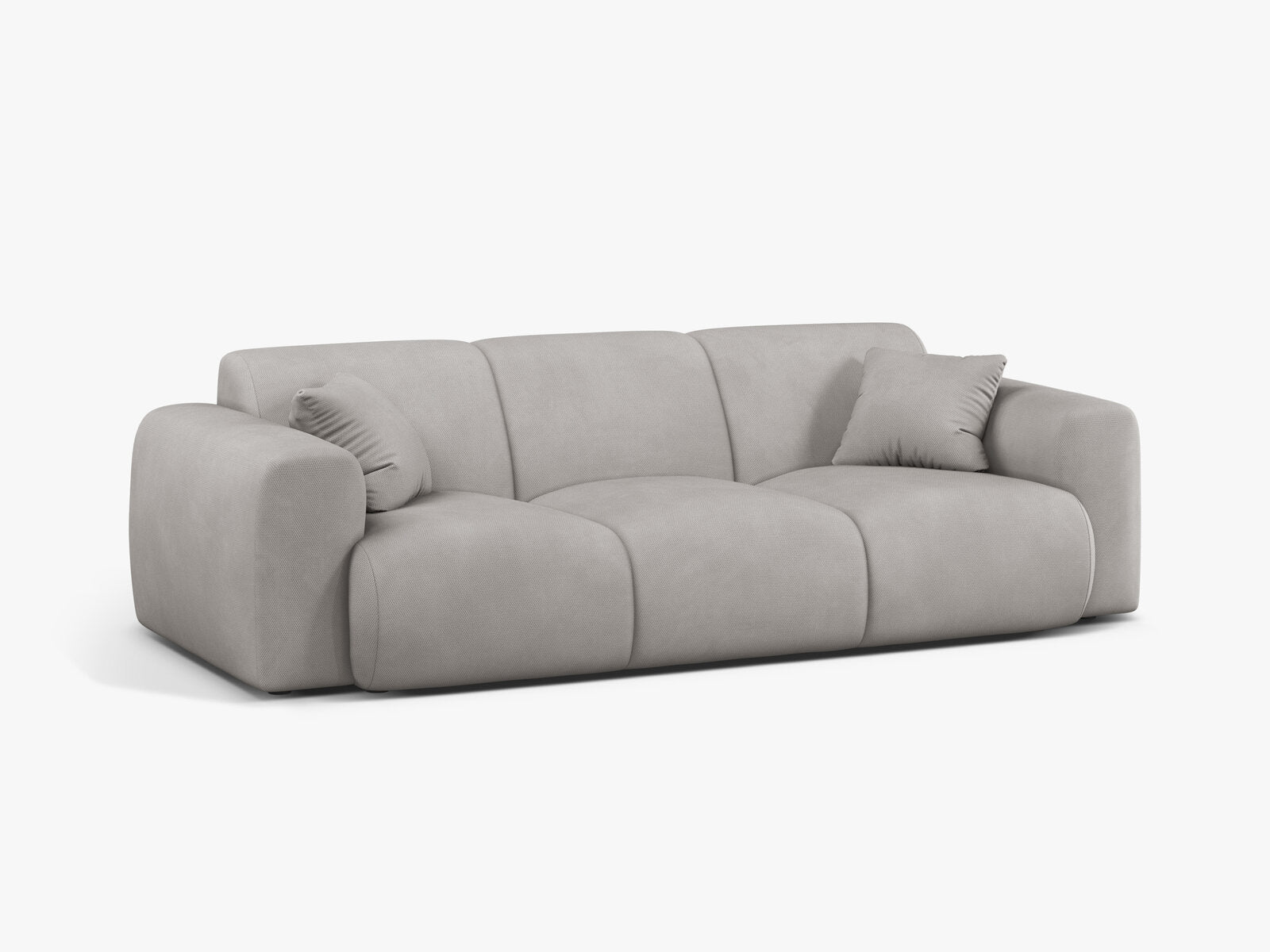 Micadoni Sofa Molino 3-Sitzer Strukturierter Stoff Rebel Hellgrau