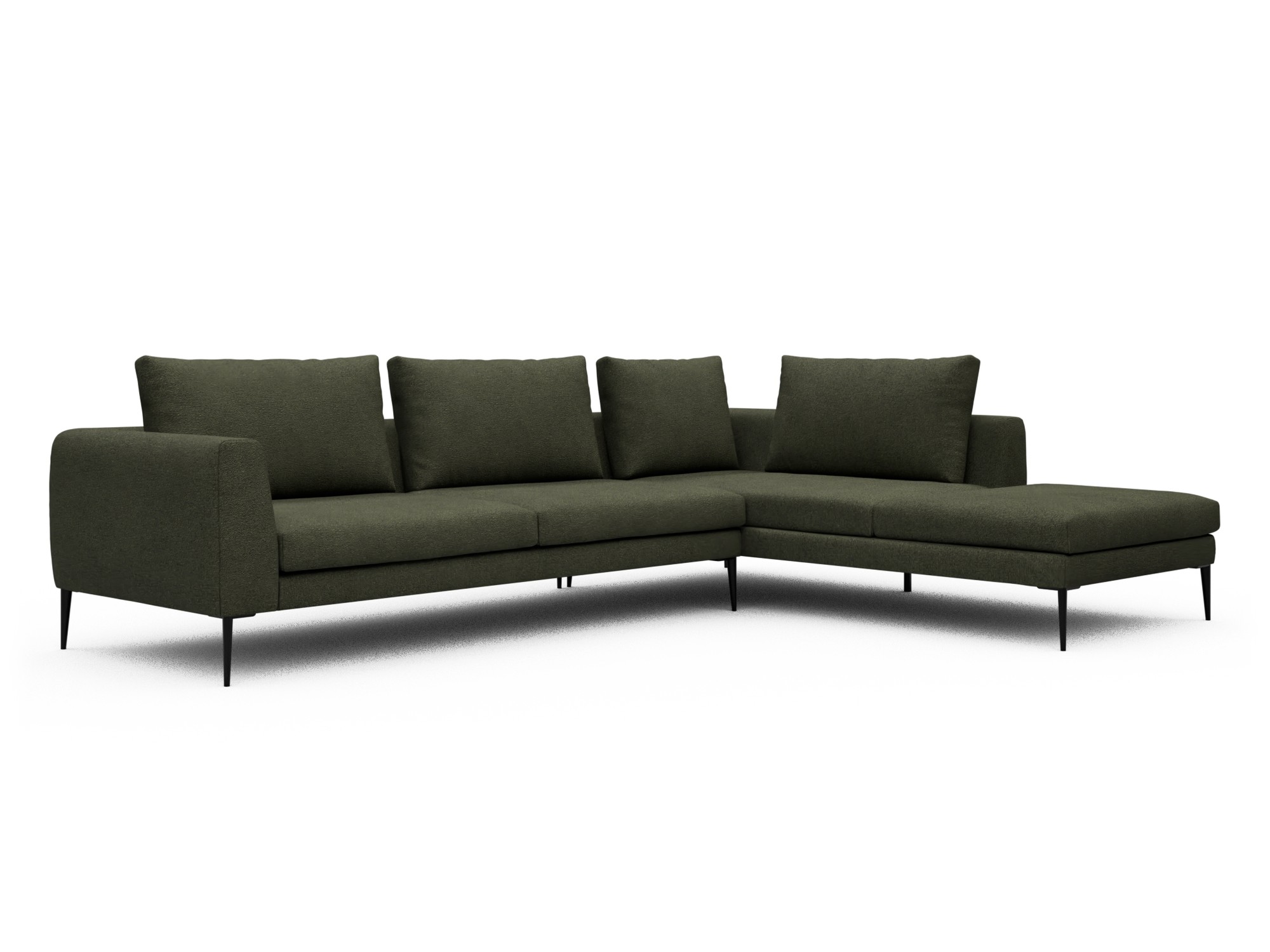 Skandi Home Ecksofa Paul Relax-Ecke rechts mit 3-Sitzer Boucle-Forest-Green moebelfaktor