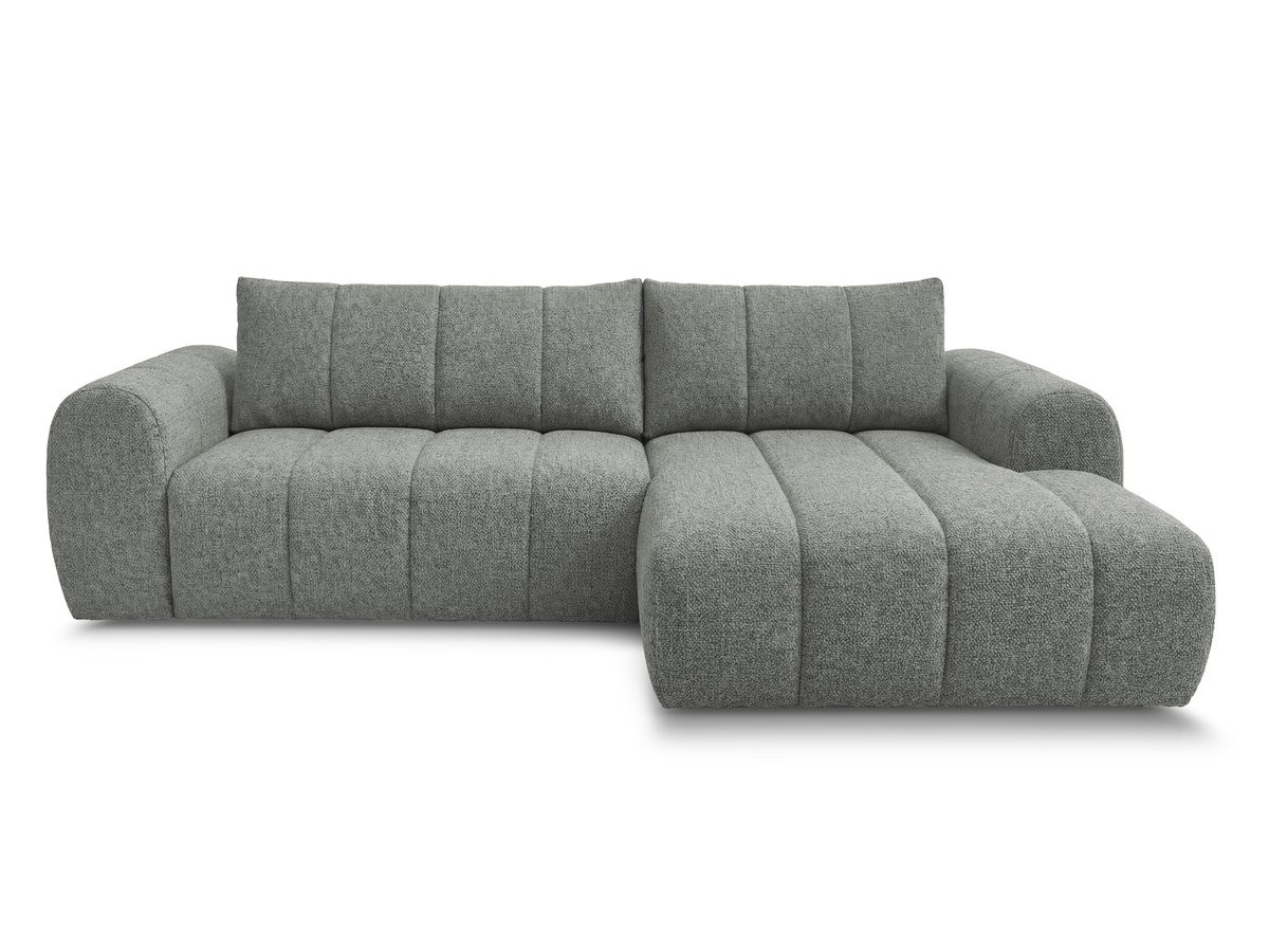 Bobochic Nesty Ecksofa 272 cm Melange-Stoff Dunkelgrau Ecke rechts