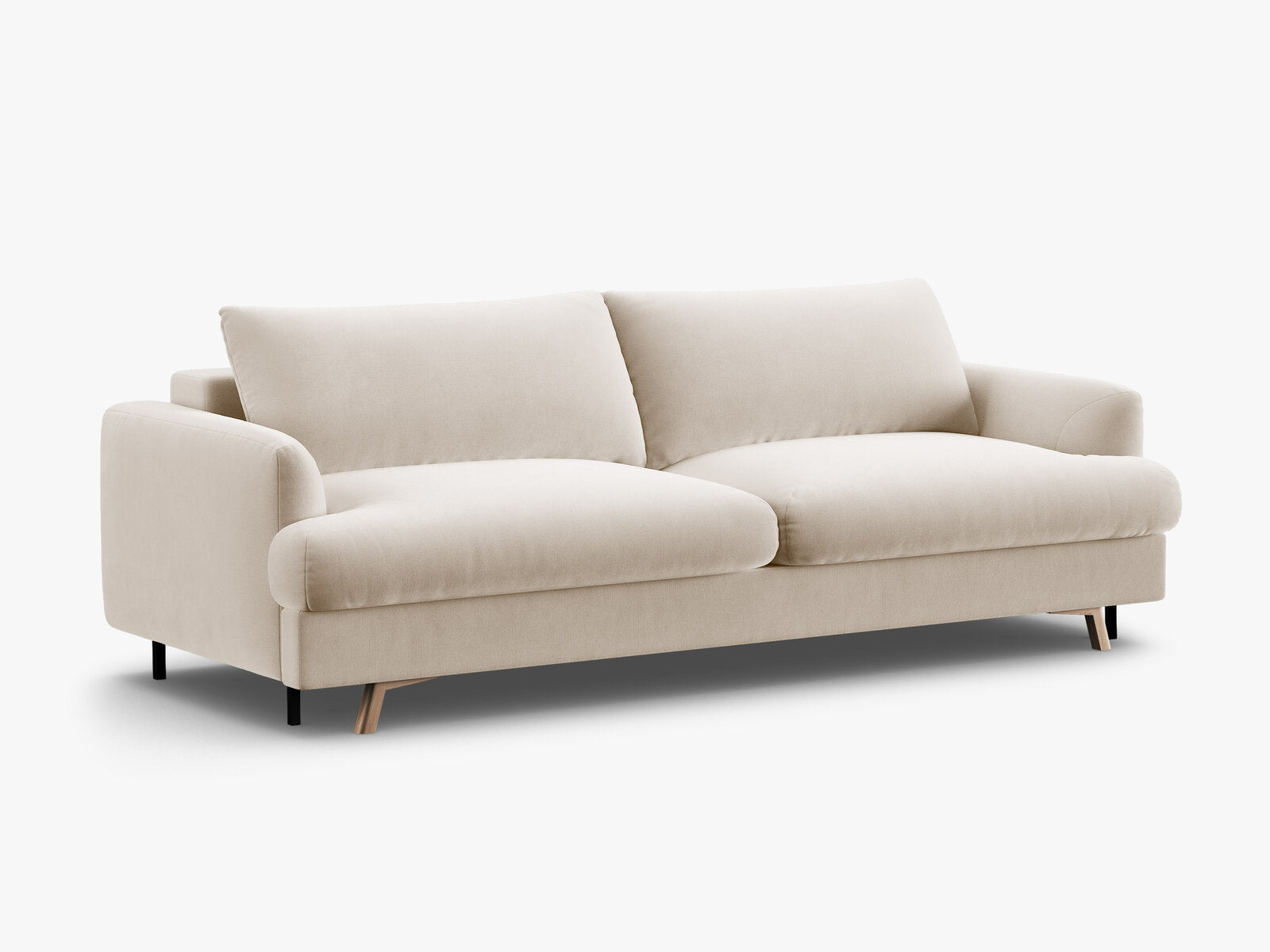 Micadoni Naomi Sofa Mit Bettfunktion Und Stauraum Samt Salvador Beige